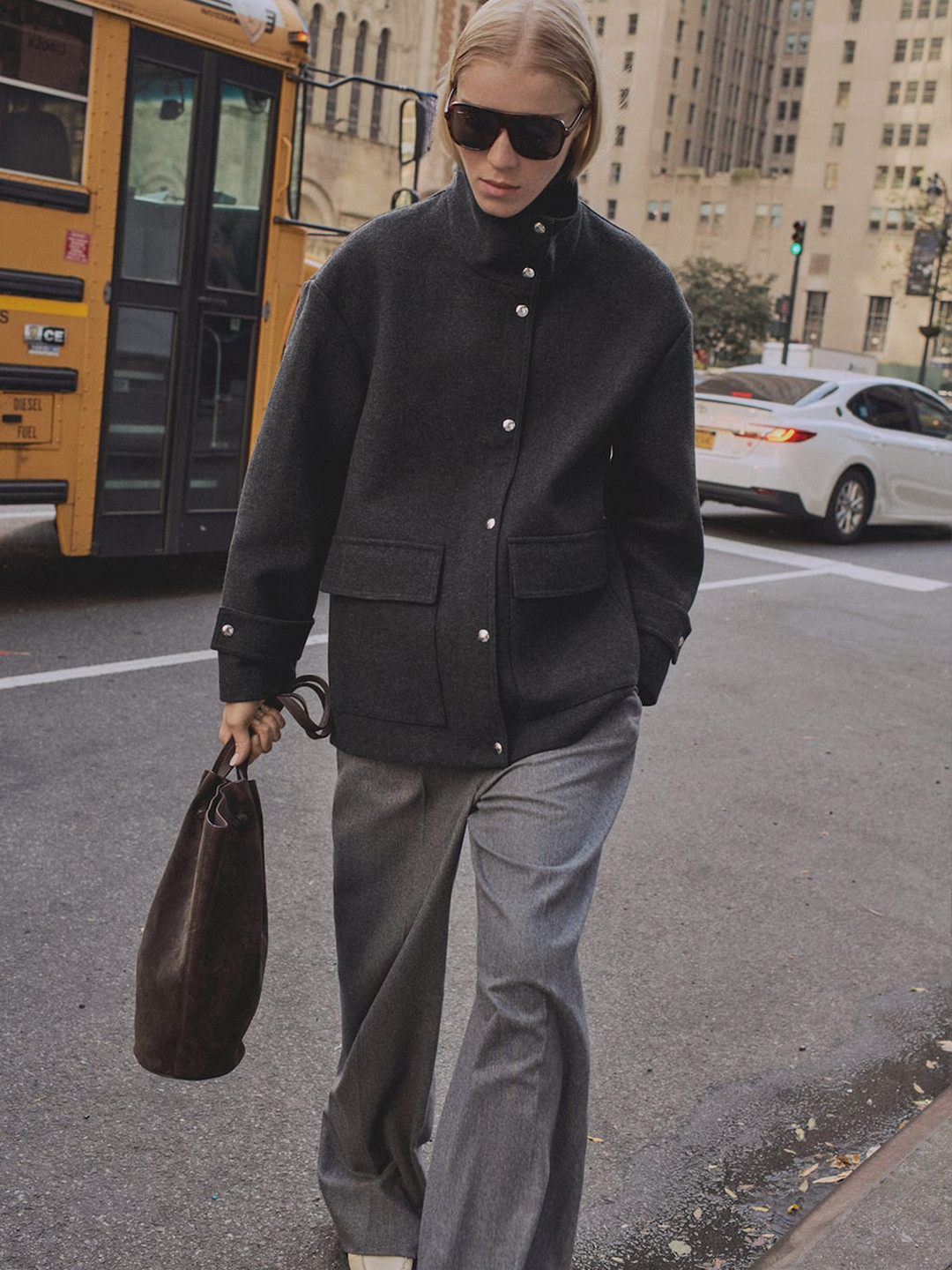 MANGO High Neck Coat