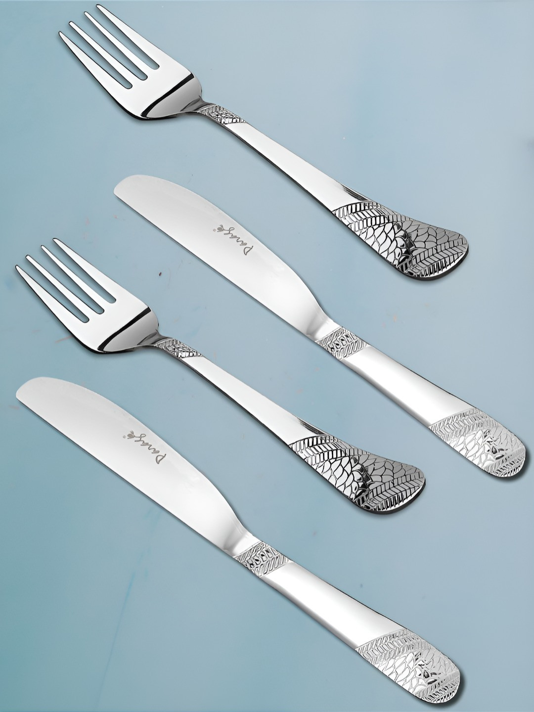Parage Imperial Silver-Toned 4 Pieces Cutlery Set of Table Fork and Knife