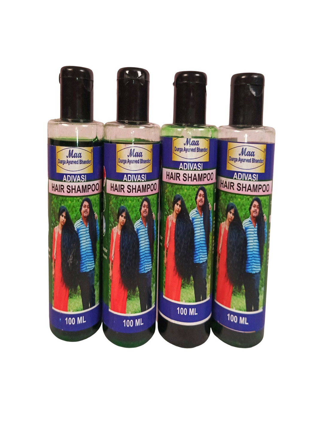 Maadurga ayurved bhander Set Of 4 Adivasi Anti-Dandruff Shampoo - 100 ml Each