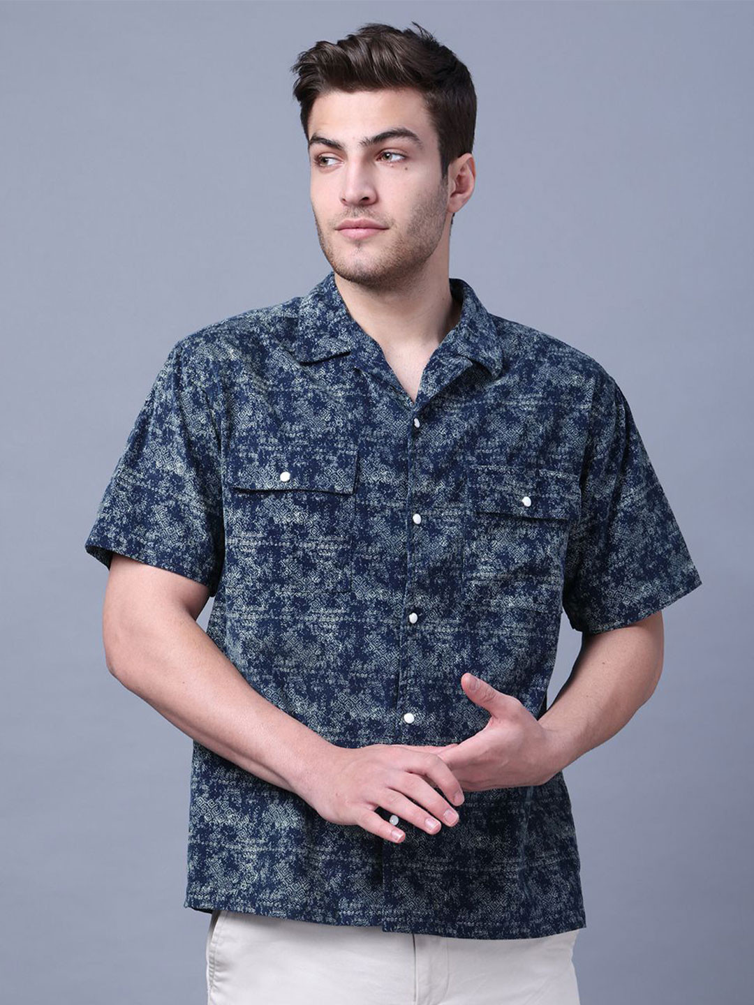 NEON CHILLIE Men Comfort Abstract Printed Casual Shirt