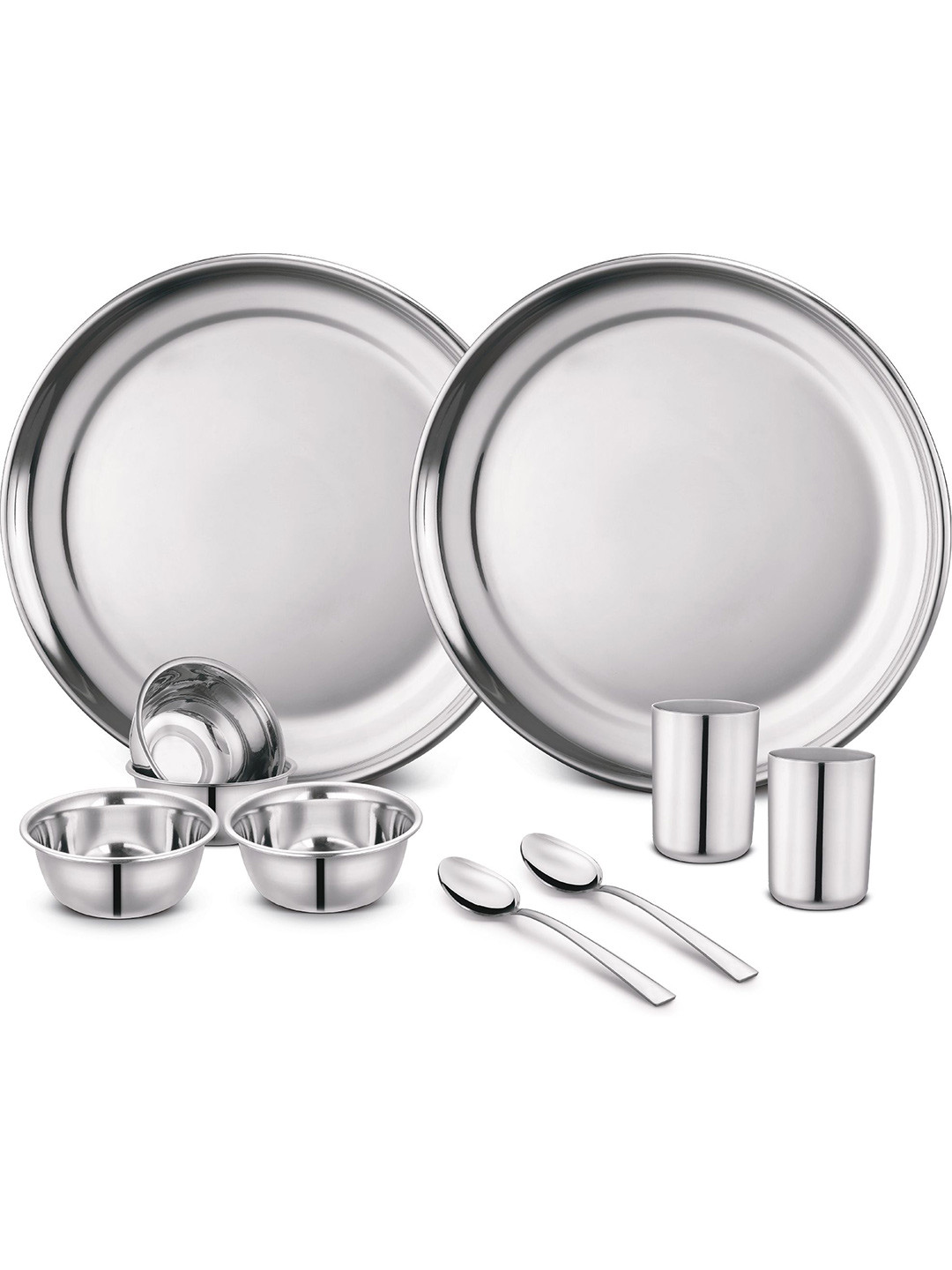 Classic Essentials Heavy Gauge Silver Solid Stainless Steel Easy to Clean 10 Piece Dinner Set