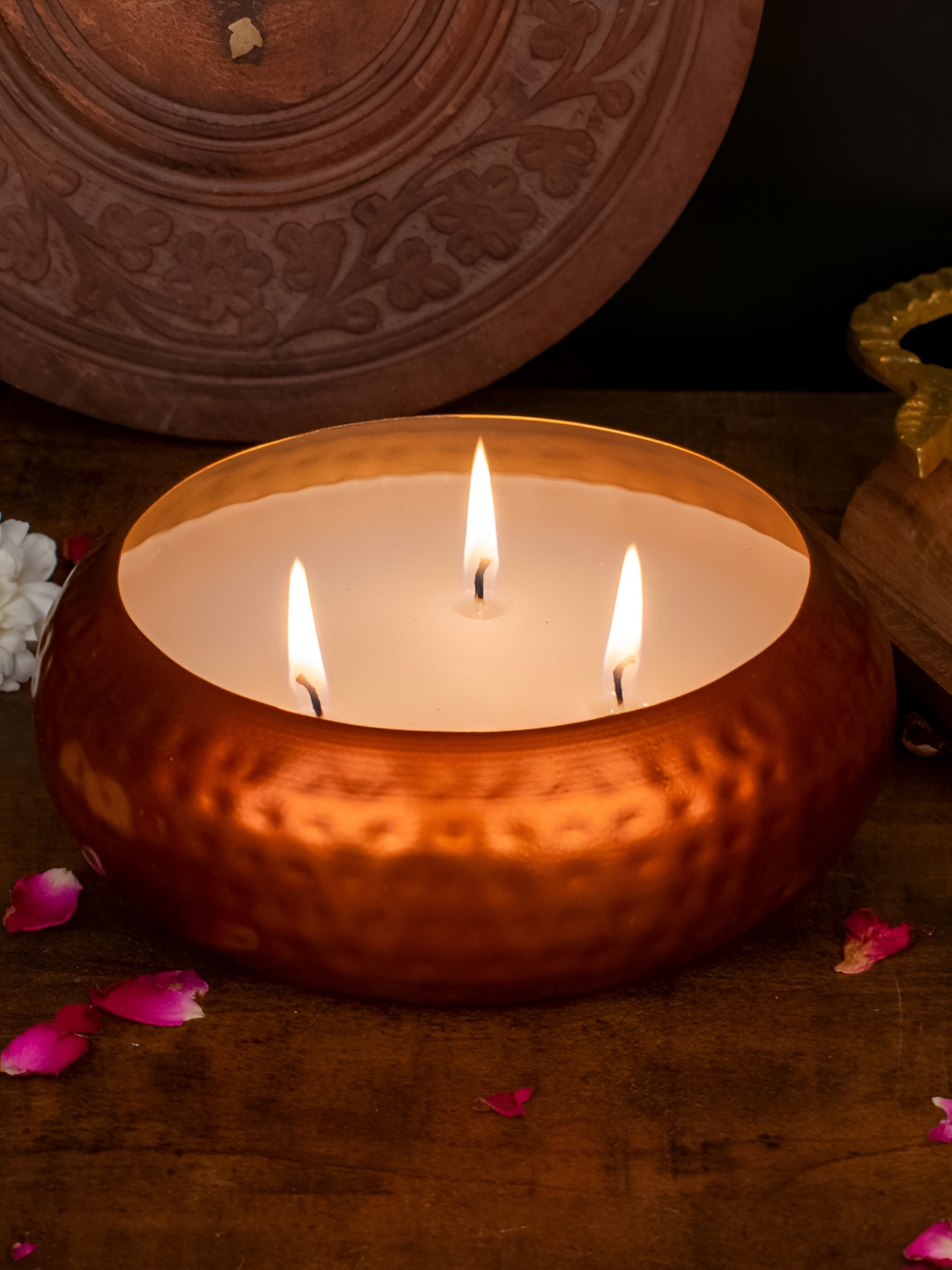 Craftlayout 3Pcs Scented 1 Wick Scented Solid Round Regular Tea Light Candles