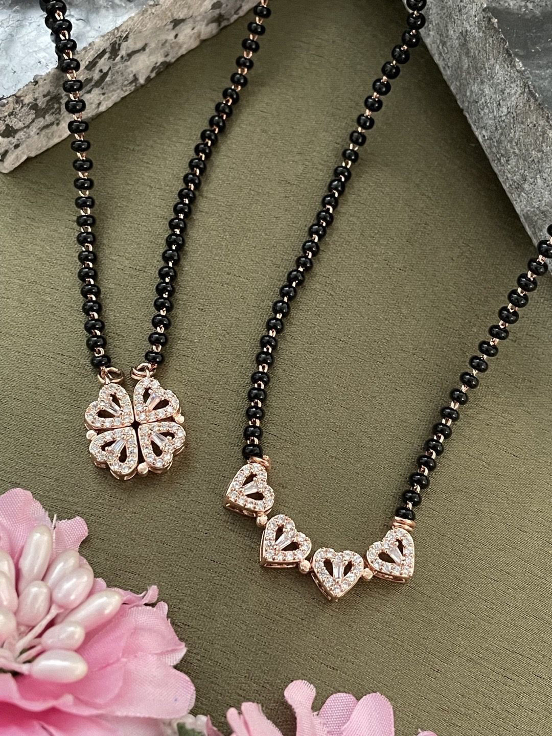 Digital Dress Room Rose Gold-Plated Reversible Mangalsutra