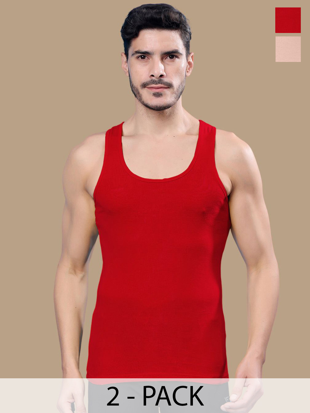 Friskers Pack Of 2 Ribbed Cotton Gym Vest 17012025R-03-32
