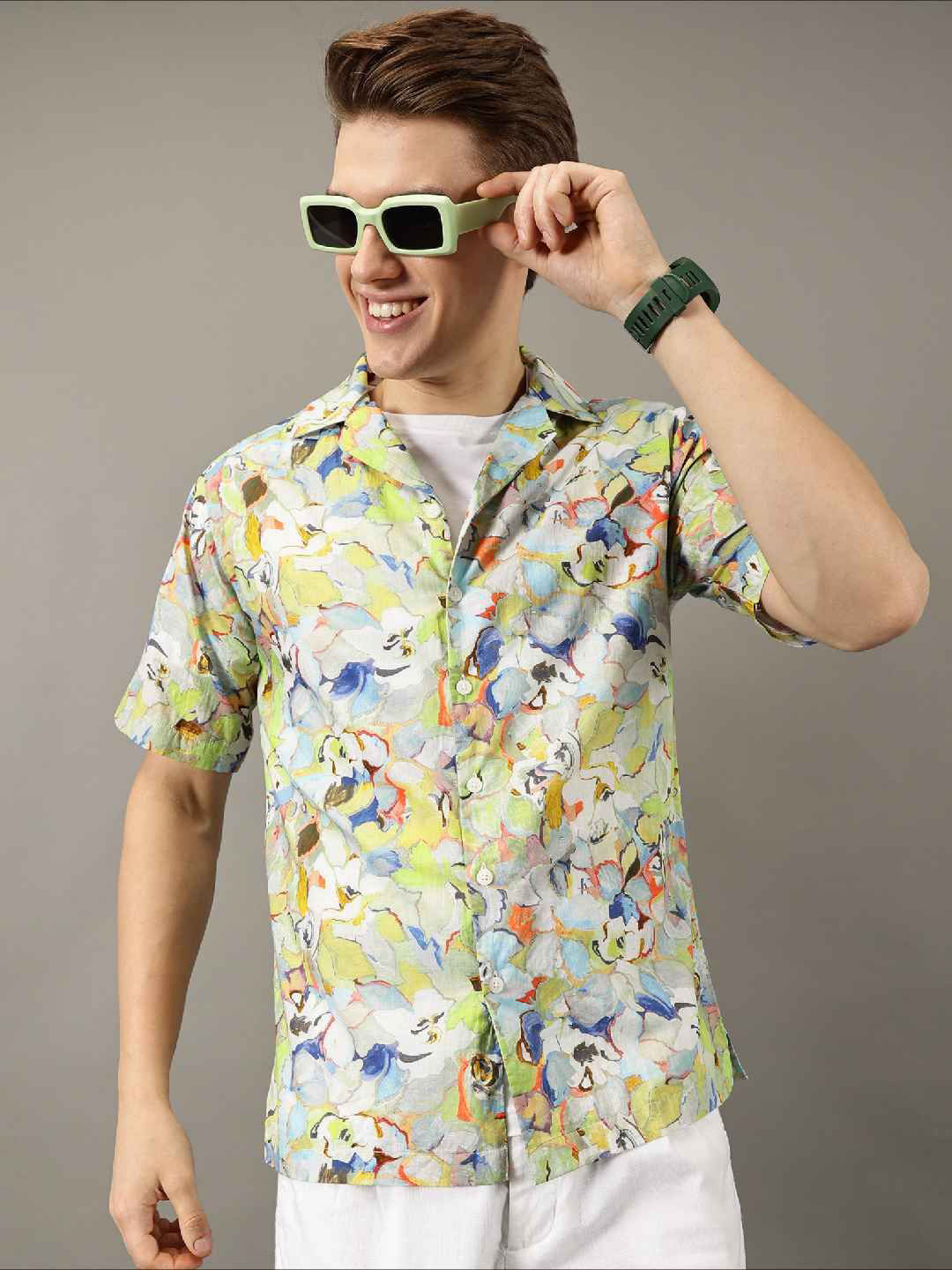 Jilmil Men Classic Floral Opaque Printed Casual Shirt