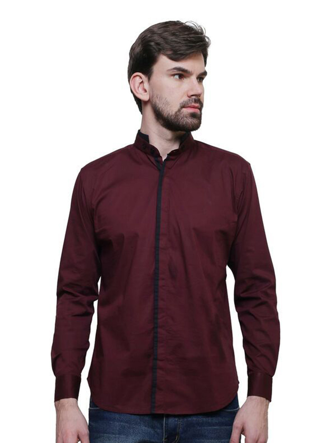 Moda Rapido Men India Slim Fit Spread Collar Solid Cotton Casual Shirt