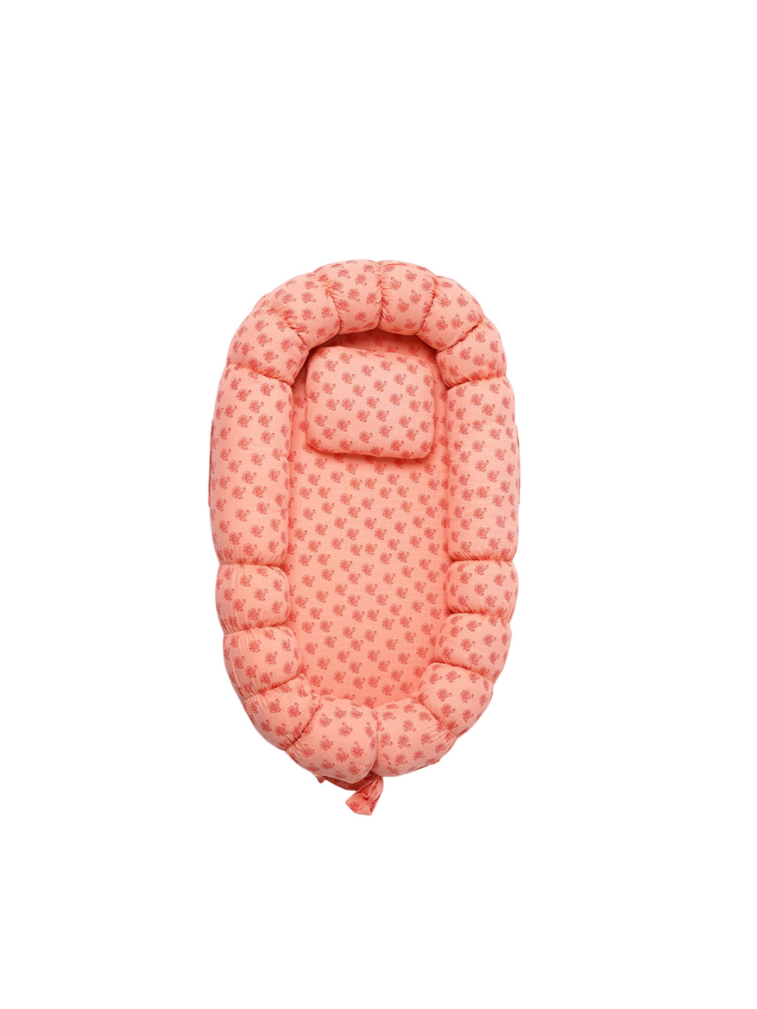 TIDY SLEEP Infants Orange Coloured Printed Pure Cotton Baby Nest