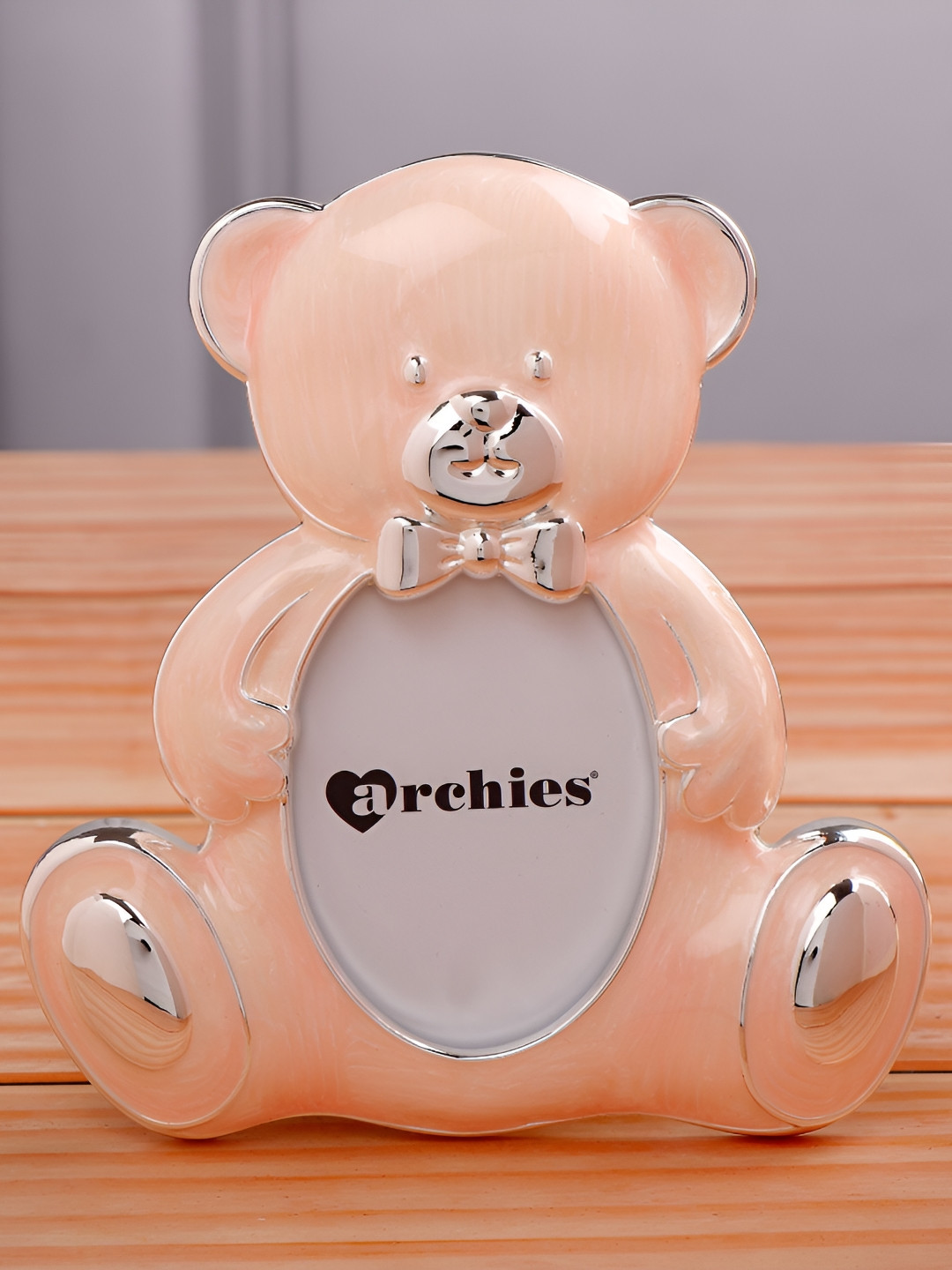 Archies Pink & White Metal Table Photo Frames