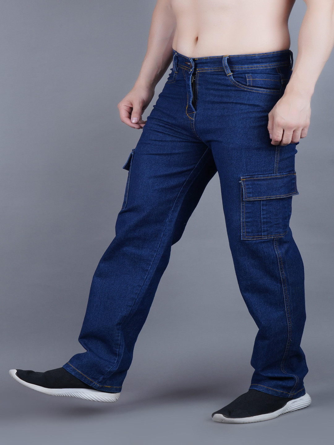LINARIA Men Classic Medium Shade Regular Fit Jeans