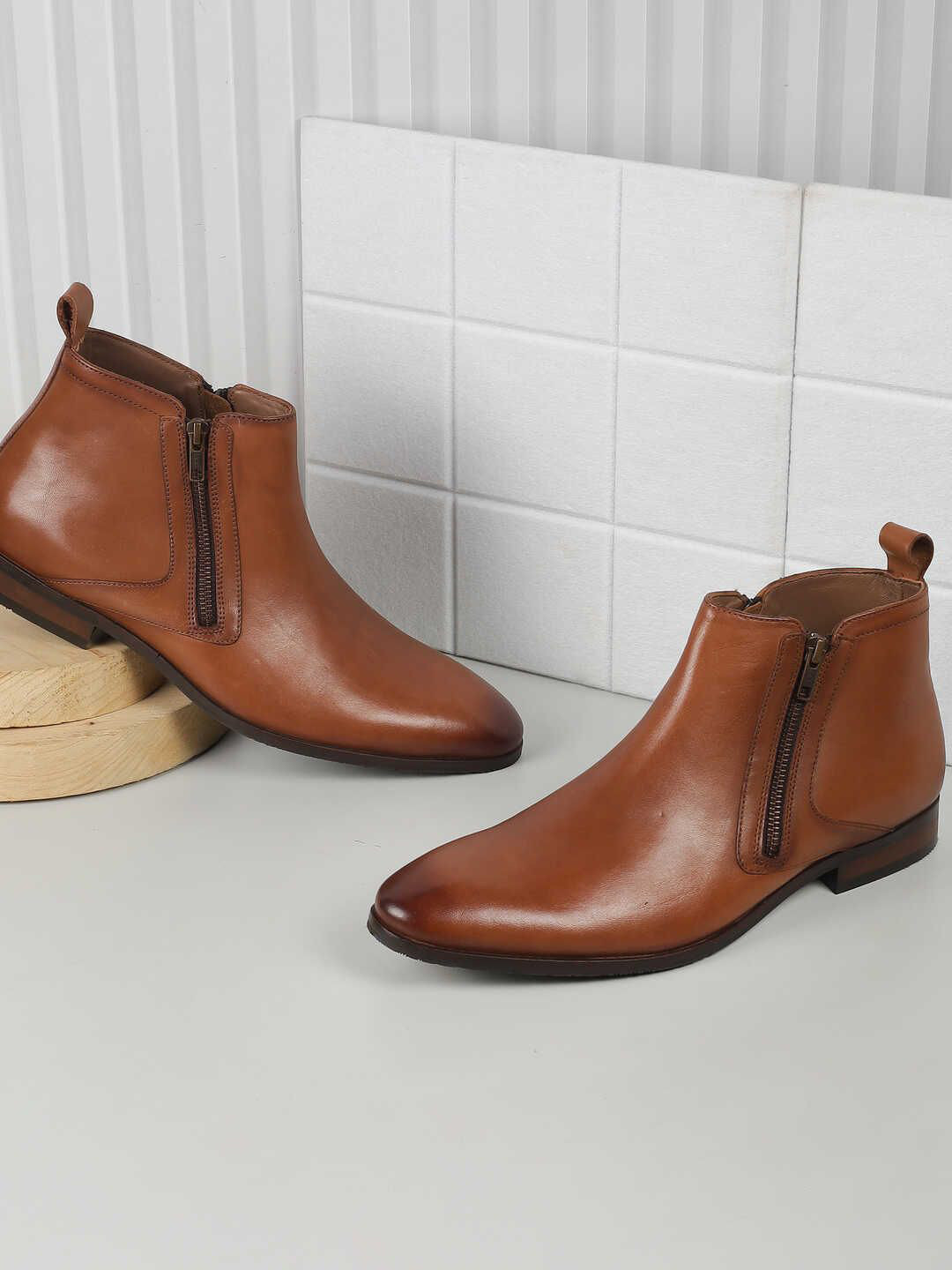 J.FONTINI Men Block Heeled Regular Boots