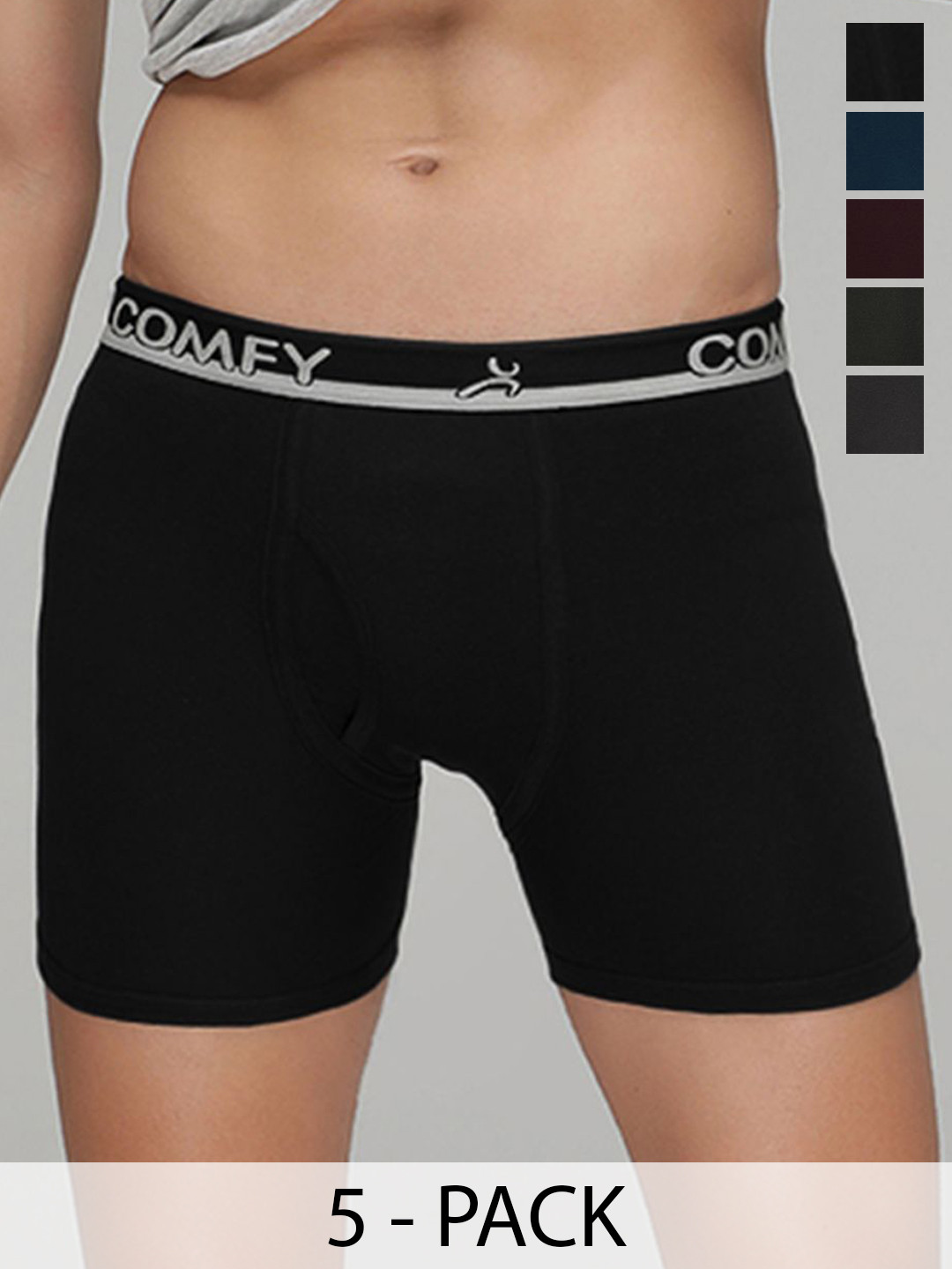 AMUL COMFY Pack Of 5 Assorted Cotton Trunk AC-PLCLRTROE-ASST-100-5PC