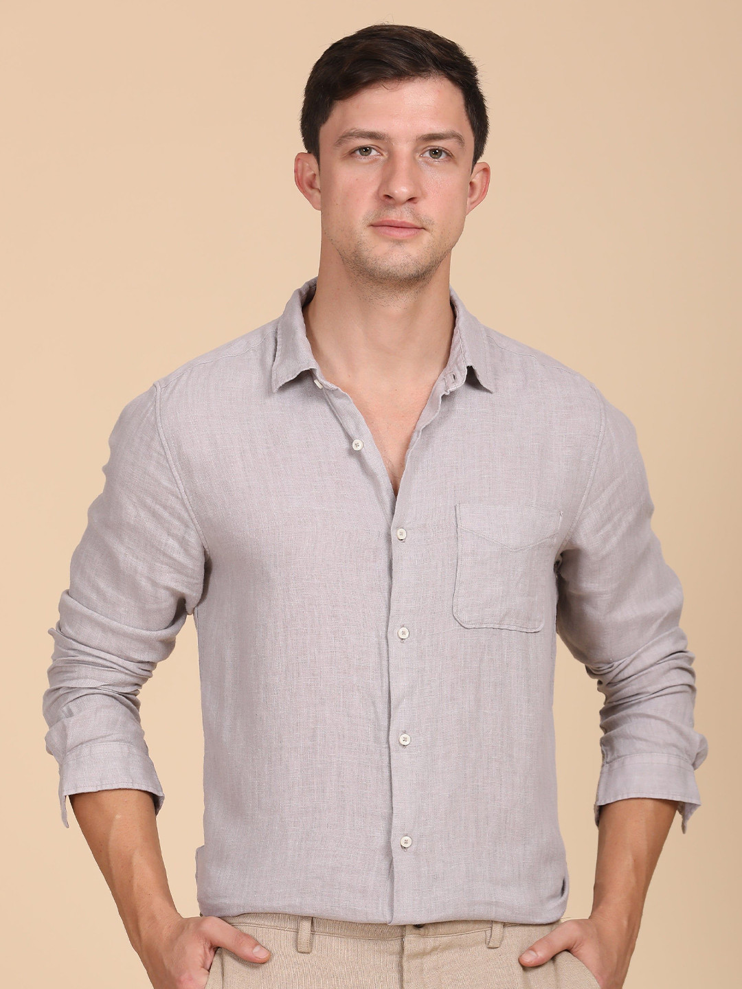 POE Men Palmas - 100% Linen Shirt - Lavender