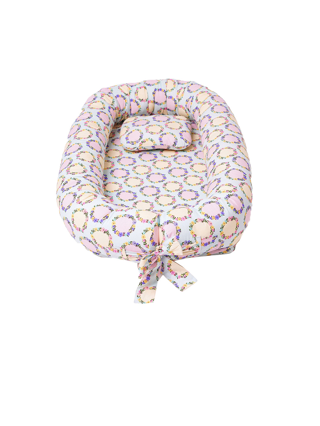 TIDY SLEEP Kids Pink Printed Pure Cotton Baby Nest