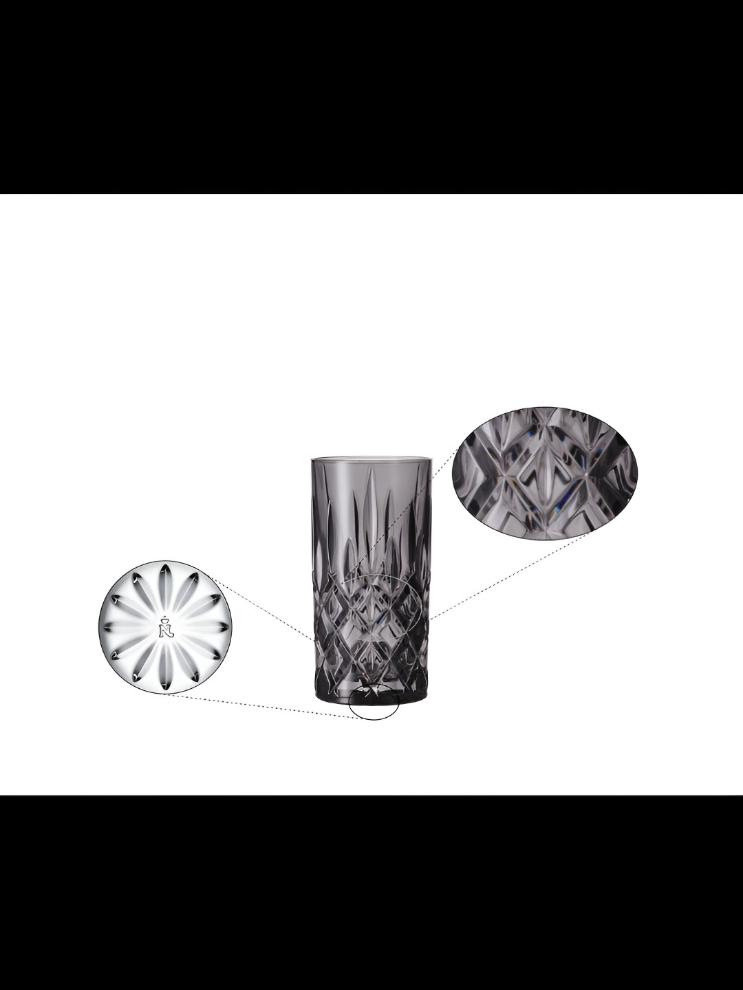 Nachtmann Noblesse Transparent & Grey 2 Pieces Textured Smoke Water Glasses