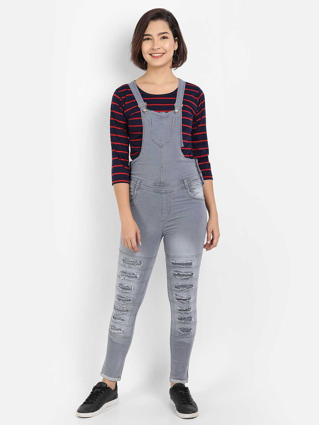 BROADSTAR Women Stretchable Skinny Fit Dungaree