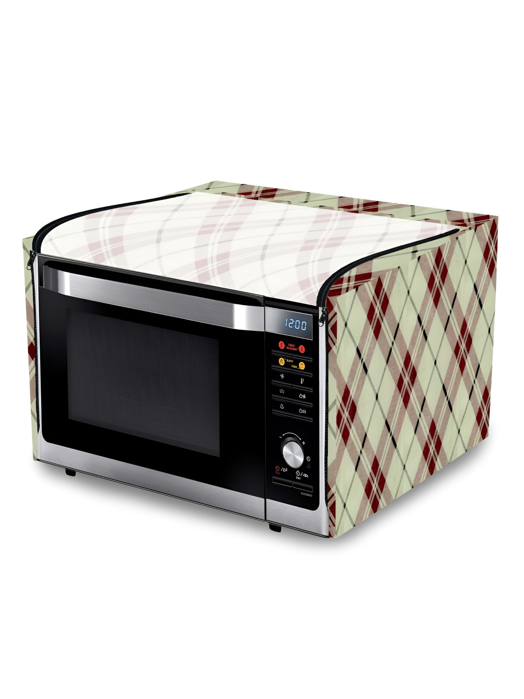 KANUSHI INDUSTRIES Beige & Red Printed 100% Waterproof Microwave Cover