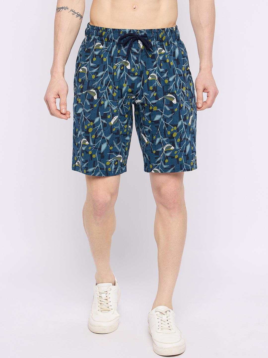 GET GOLF Men Printed Regular Fit High-Rise Cotton Shorts