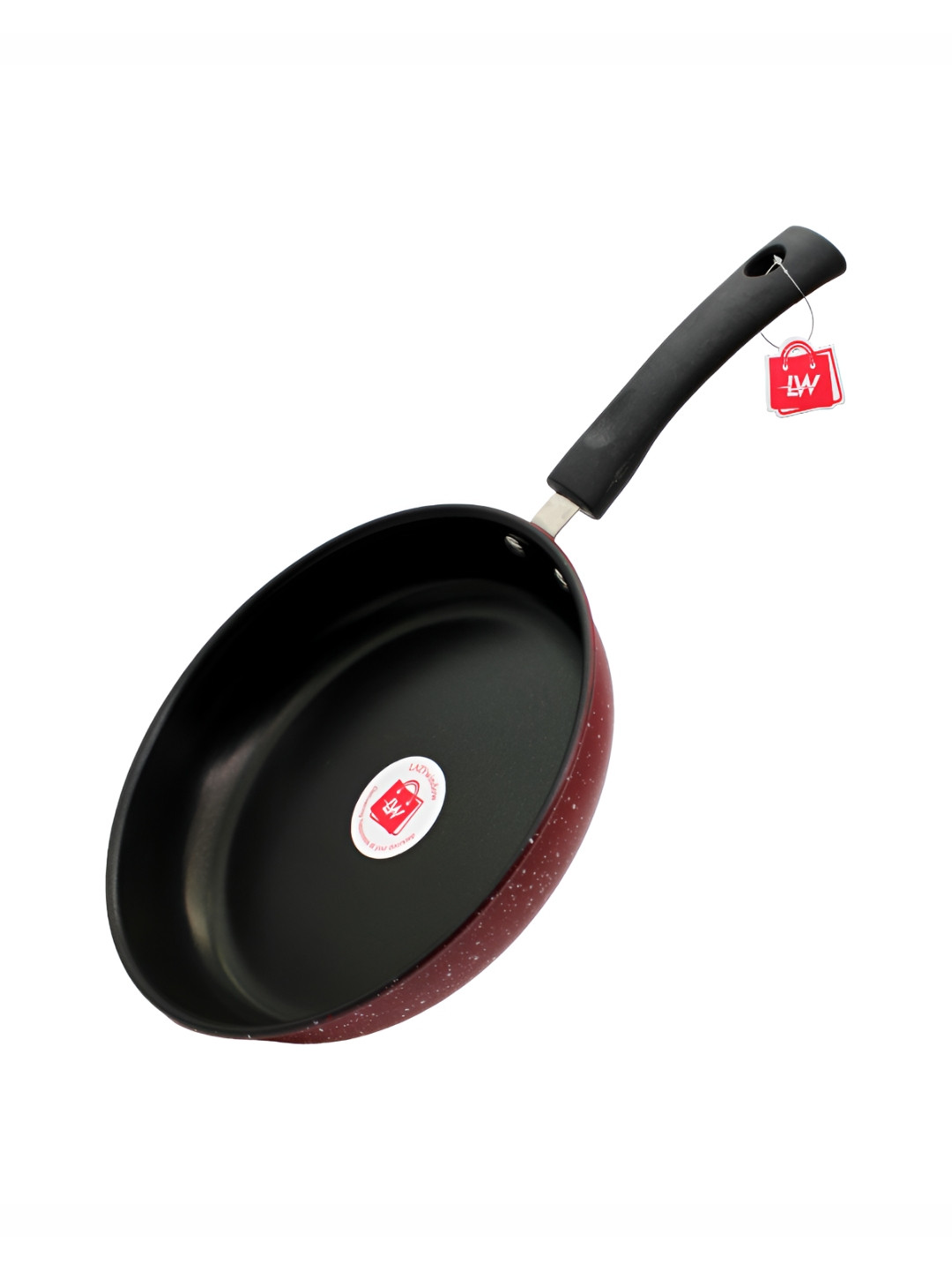 LAZYwindow Maroon & Black Premium Quality Nonstick Dishwasher safe Fry Pan-22 cm