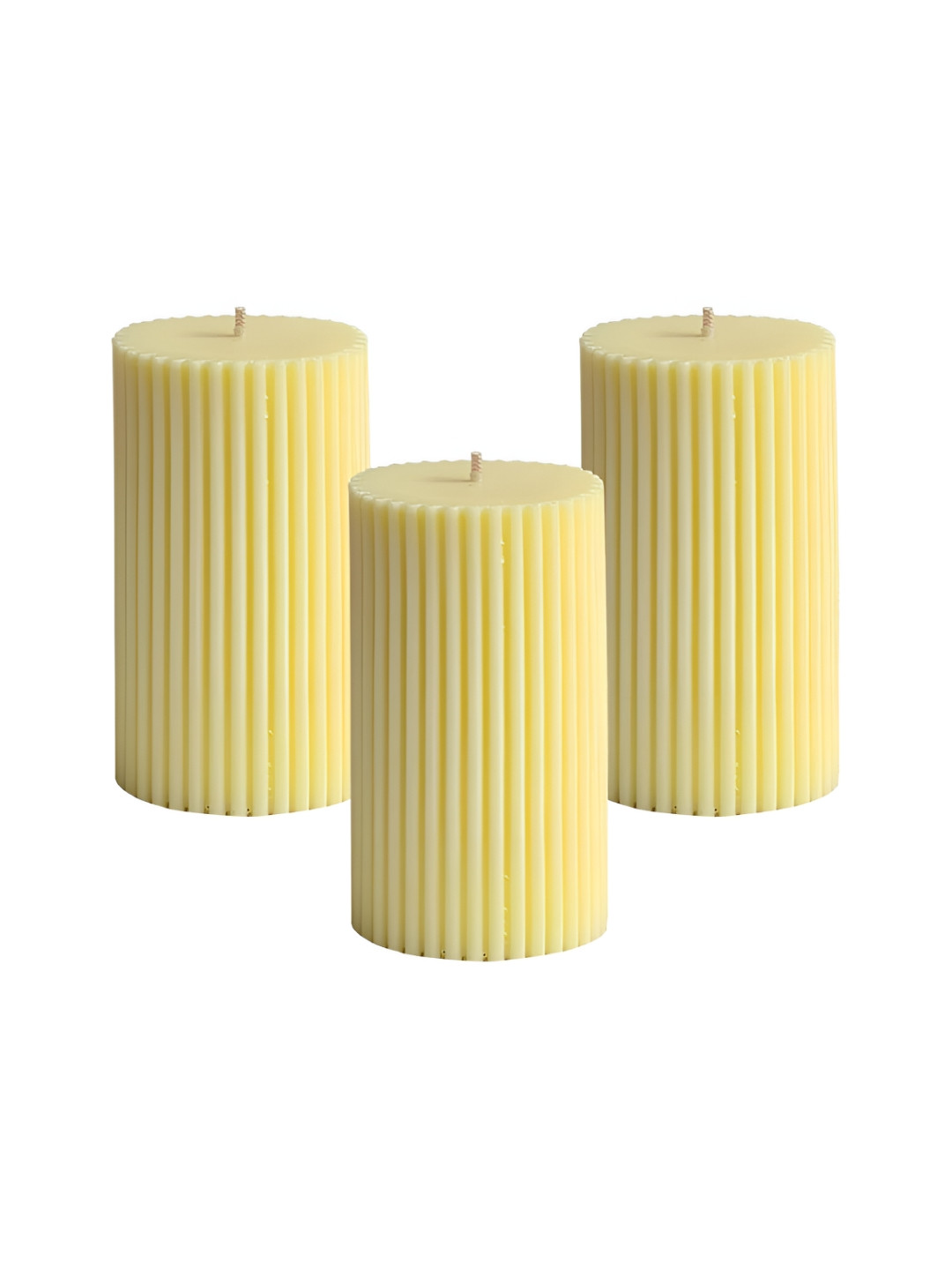 atorakushon For Home Decor Diwali Wedding 3Pcs Scented Solid Geometric Pillar Candles