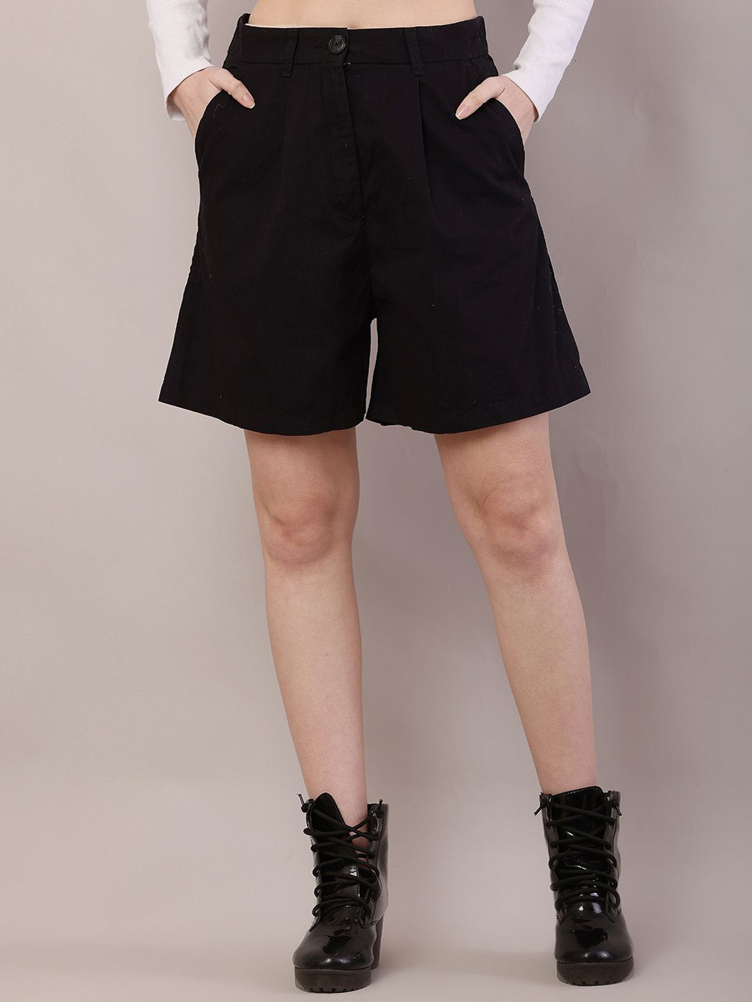 NoBarr Women Cotton Mid-Rise Shorts