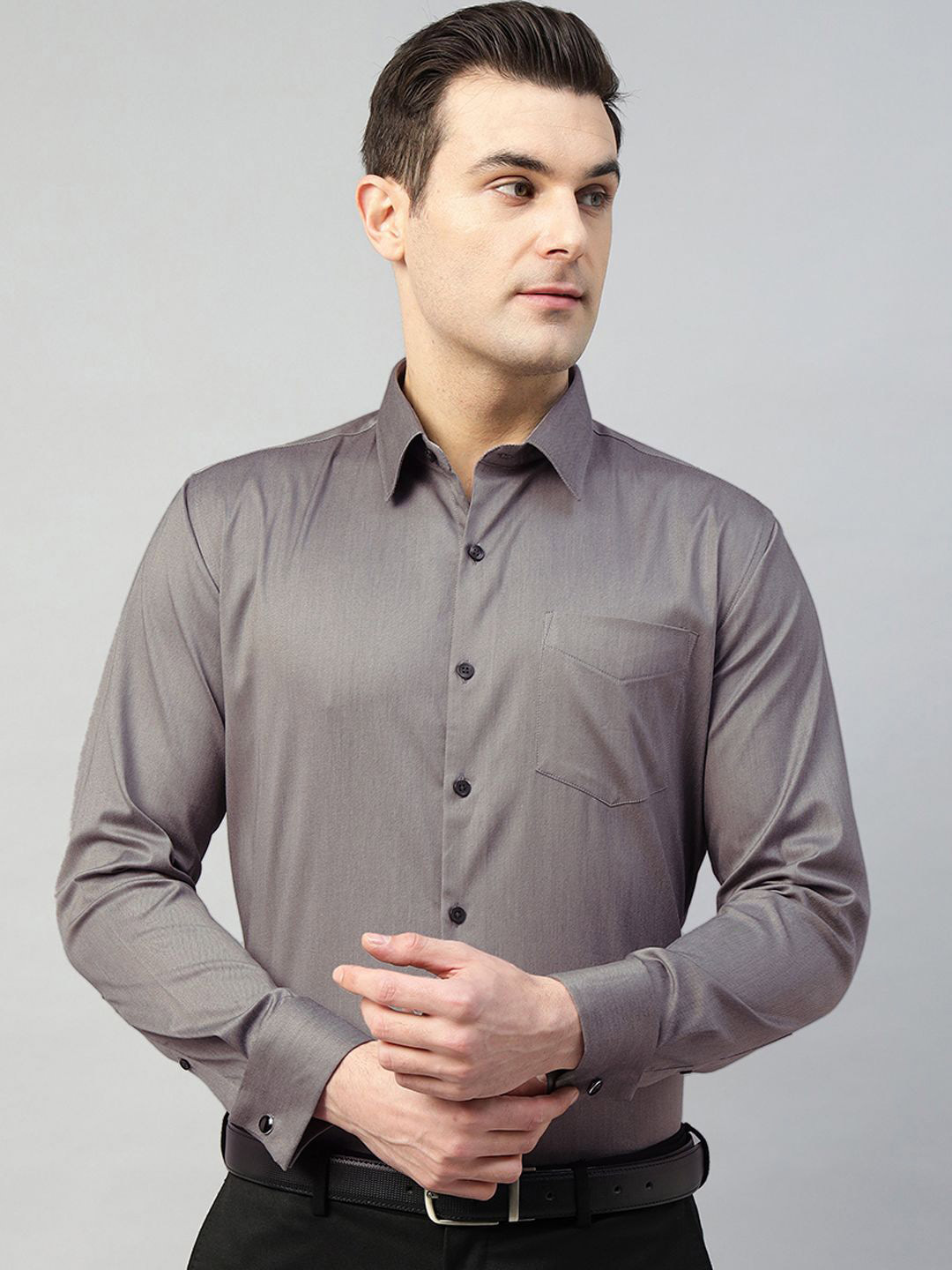 Hancock Twill Weave Pure Cotton Stretchable French Cuff Slim Fit Formal Shirt