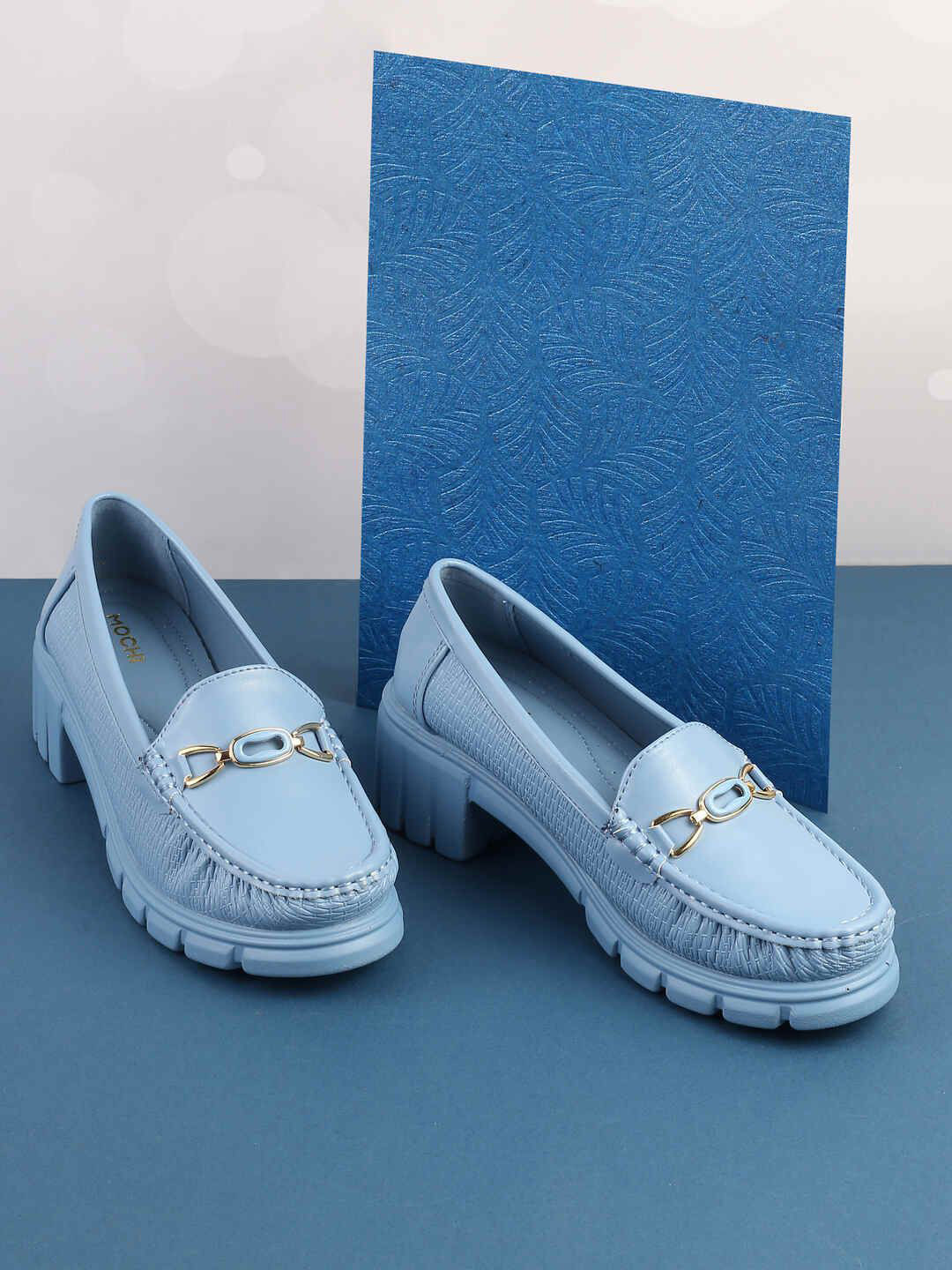 Mochi Women Block Heel Loafers