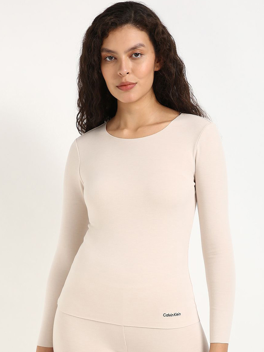 Calvin Klein Jeans Women Round Neck Long Sleeve Thermal Top
