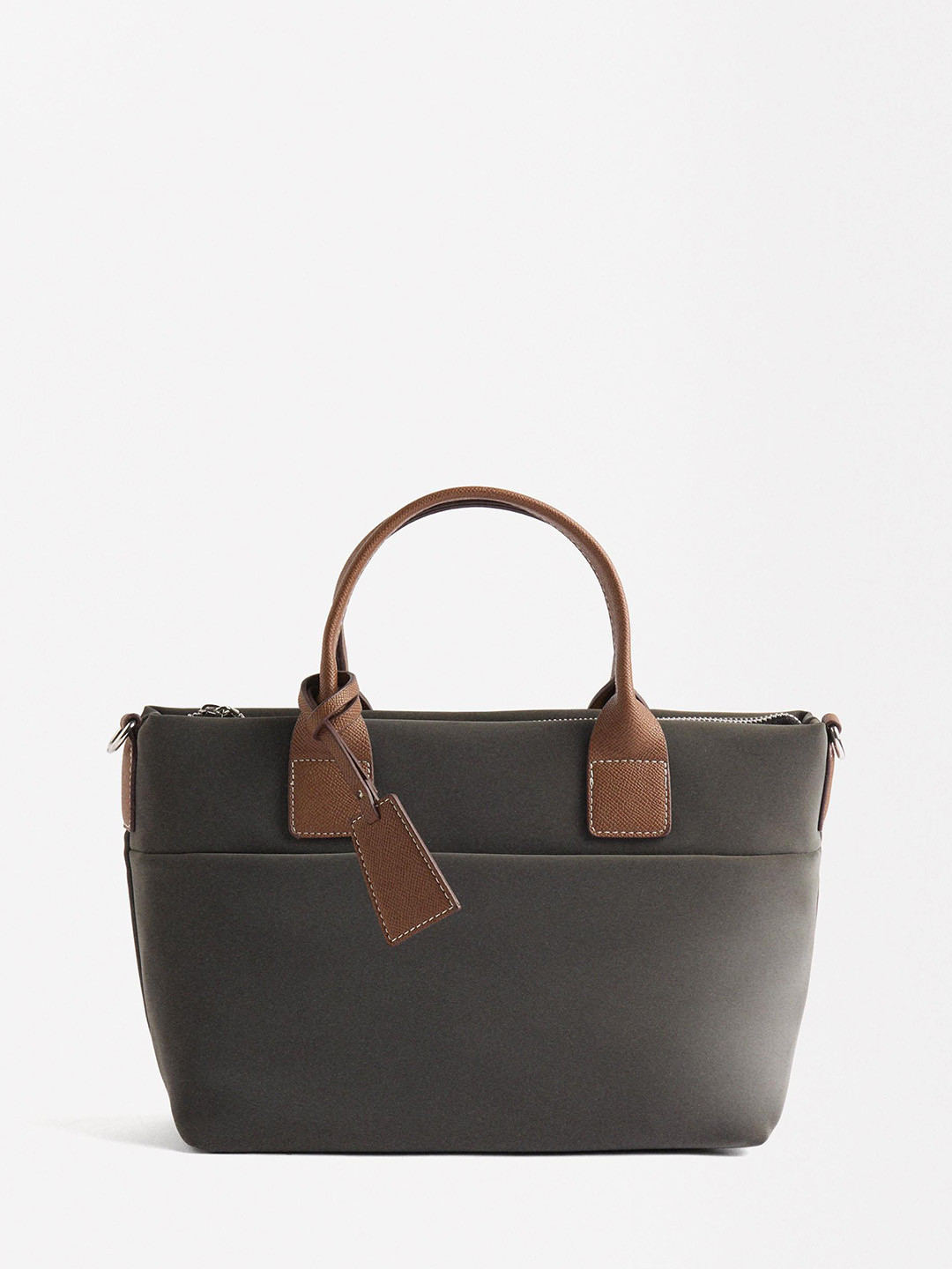 PARFOIS Solid Tasselled Large Structured Handheld Bag