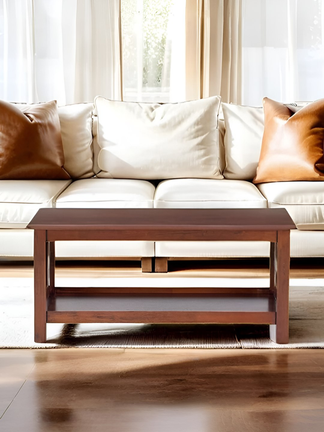 Royaloak Brown Wooden Rectangle Top Coffee Table