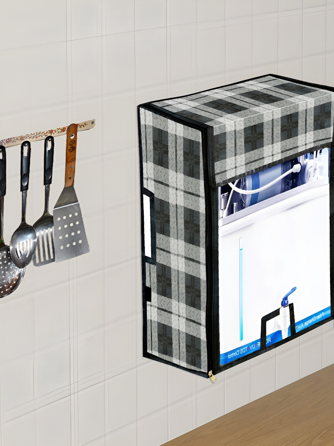 KANUSHI INDUSTRIES Black & White Printed Waterproof Water Purifier Cover