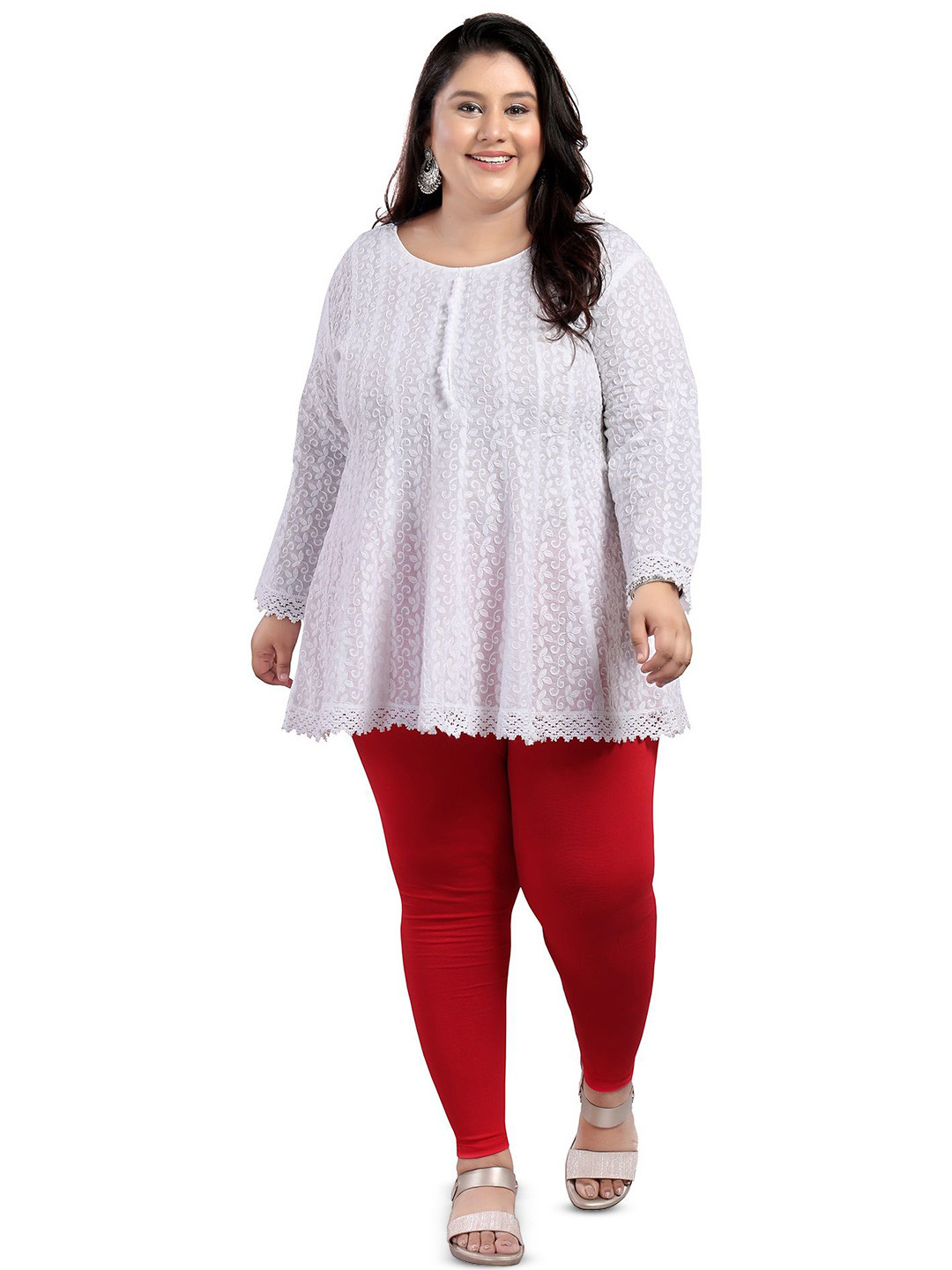 DREAM & DZIRE Embroidered Pure Cotton Anarkali Kurti