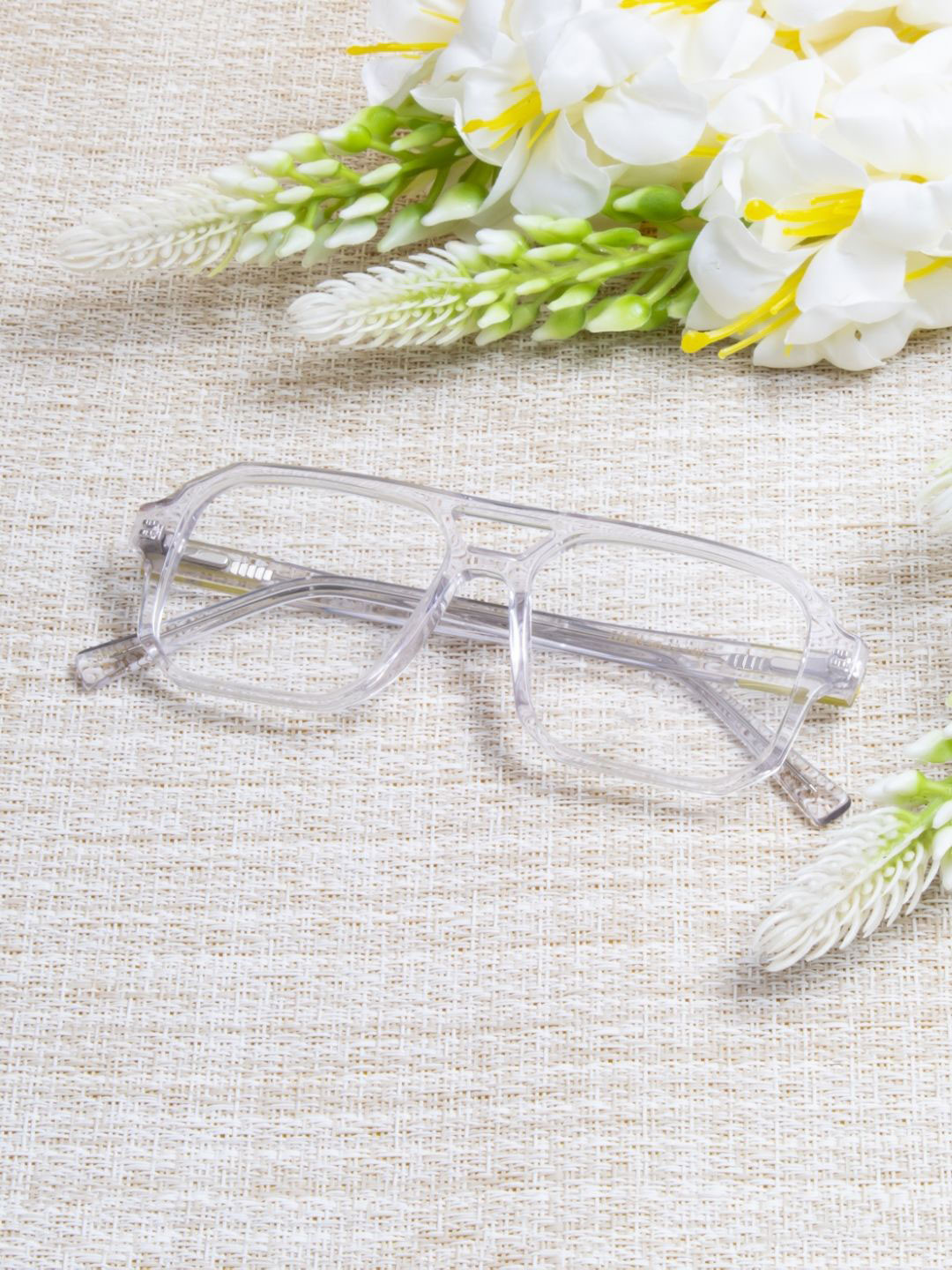 Ted Smith Unisex Transparent Aviator Premium Acetate Frames