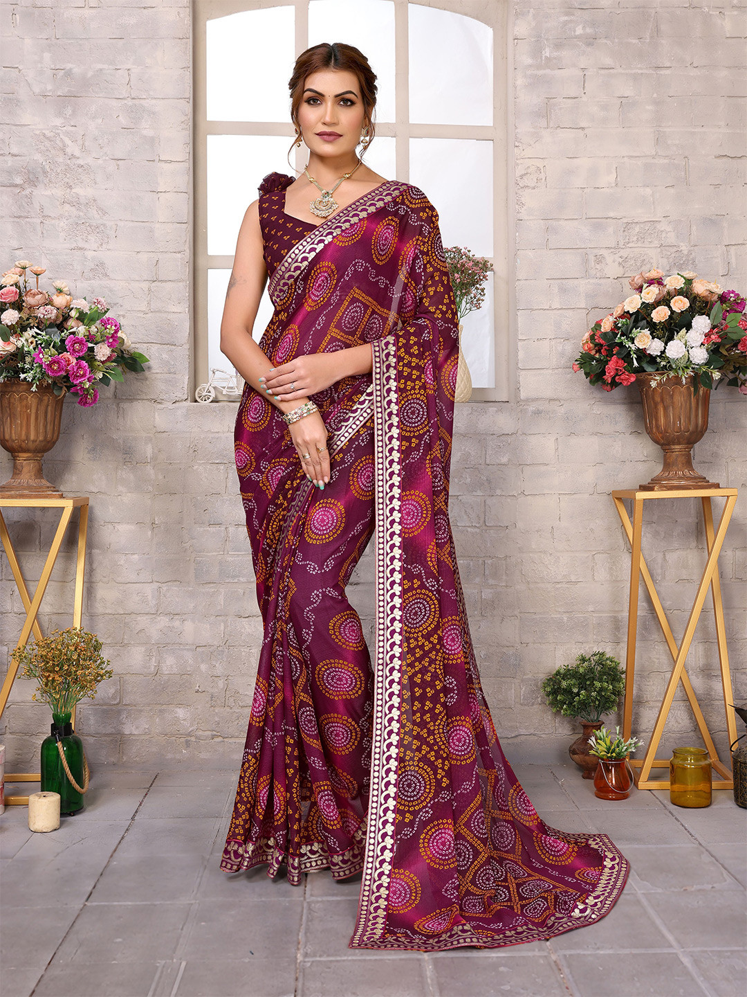 ANIRAV Embroidered andhani Saree