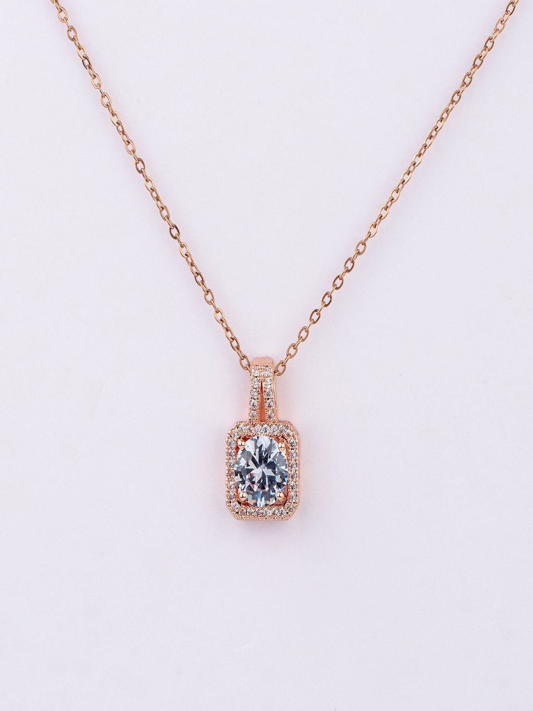 Mesmerize Rose Gold Radiant Necklace with 9 promises card