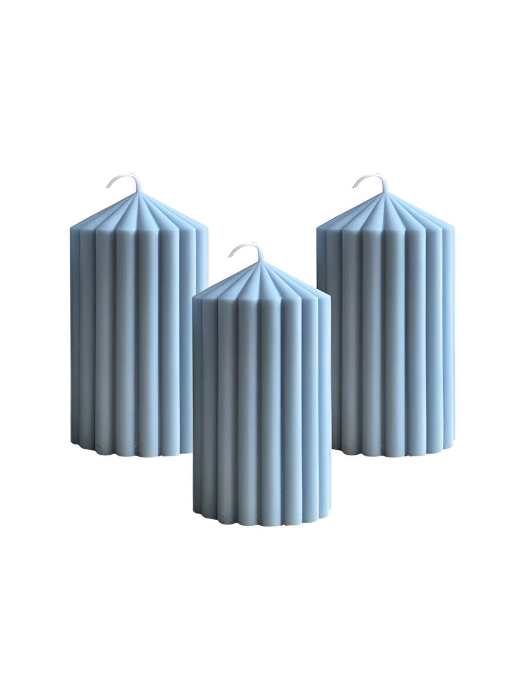 atorakushon for Home Decor Diwali Wedding 3Pcs Vanilla Solid Geometric Pillar Candles