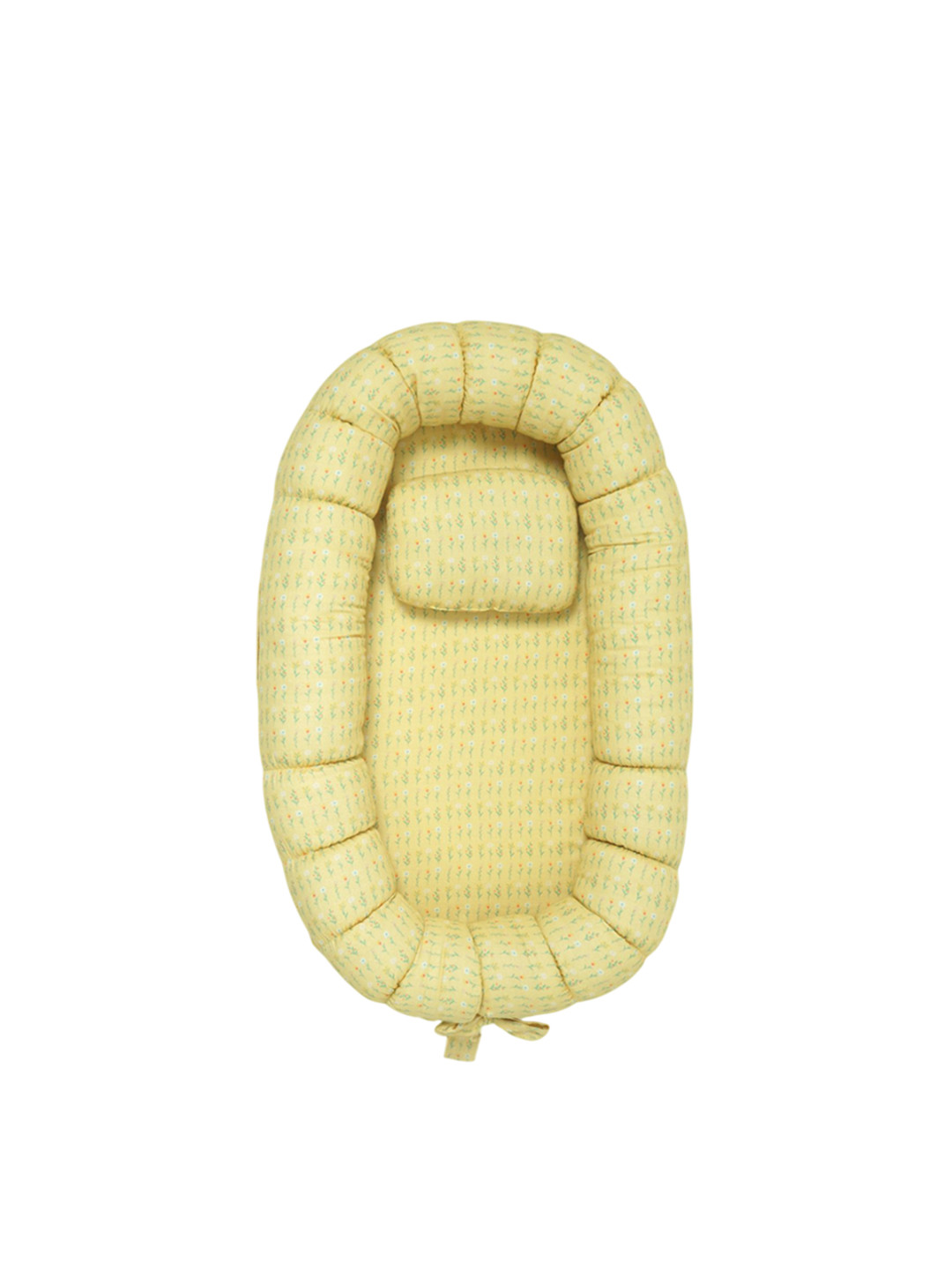 TIDY SLEEP Yellow Printed Pure Cotton Baby Nest