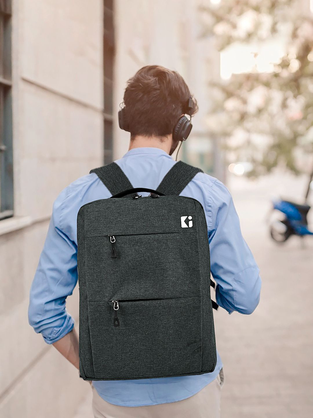 Kuber Industries Men Black 6 Compartment 3 Zipper Office & College Backpacks