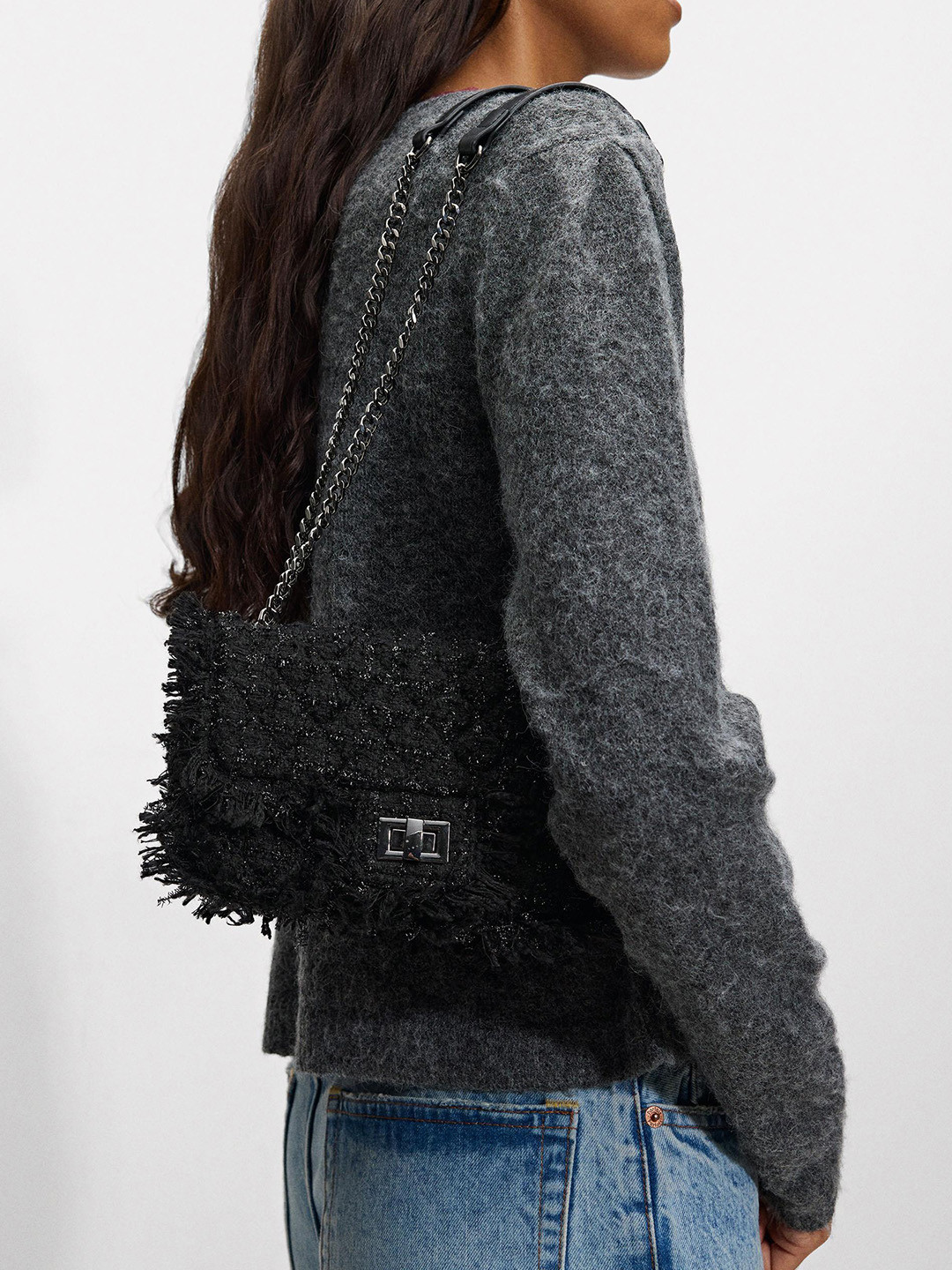 PARFOIS Structured Shoulder Bag with Fringes