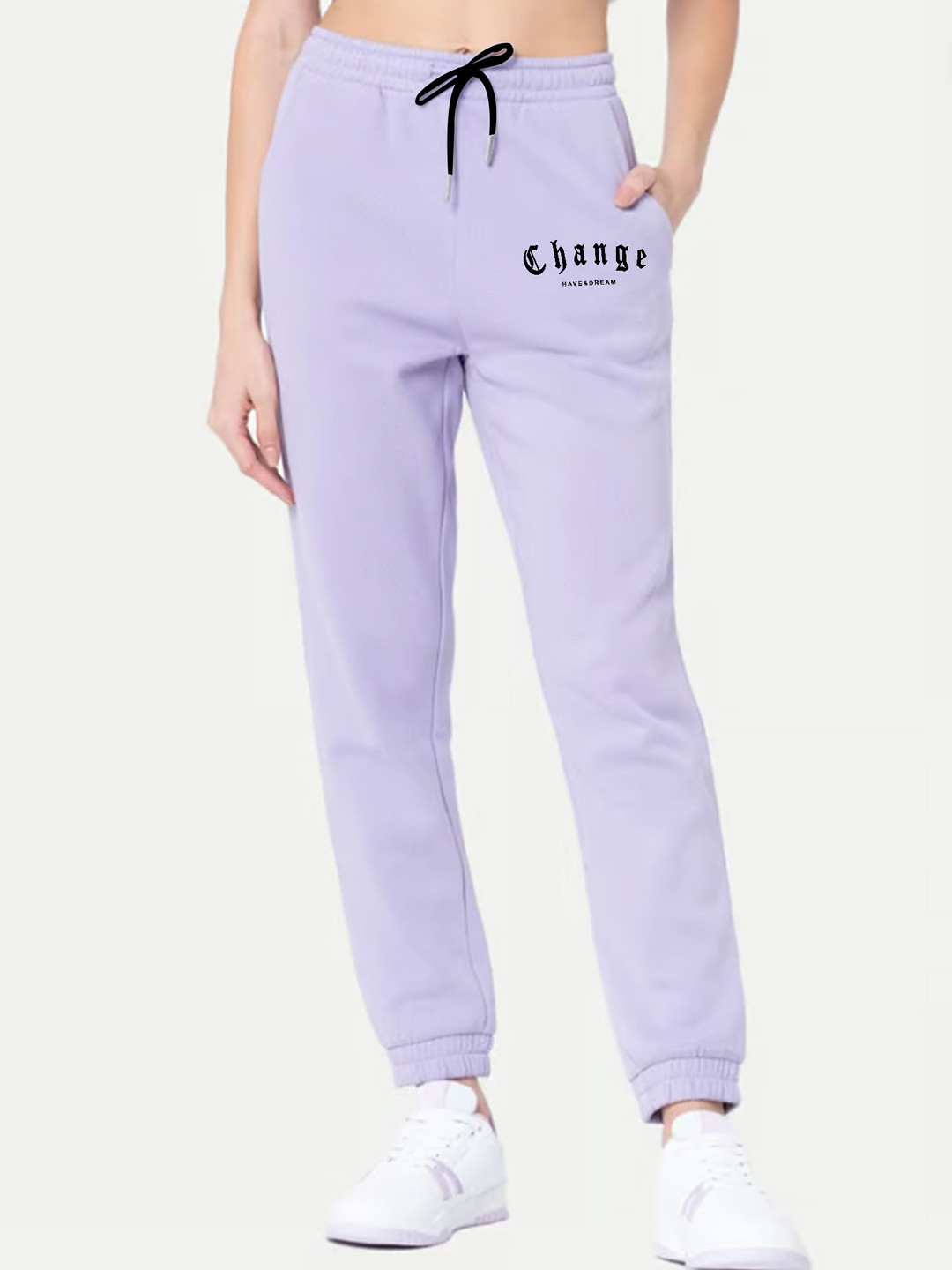 TABADTOD Women Relaxed Fit Typography Joggers