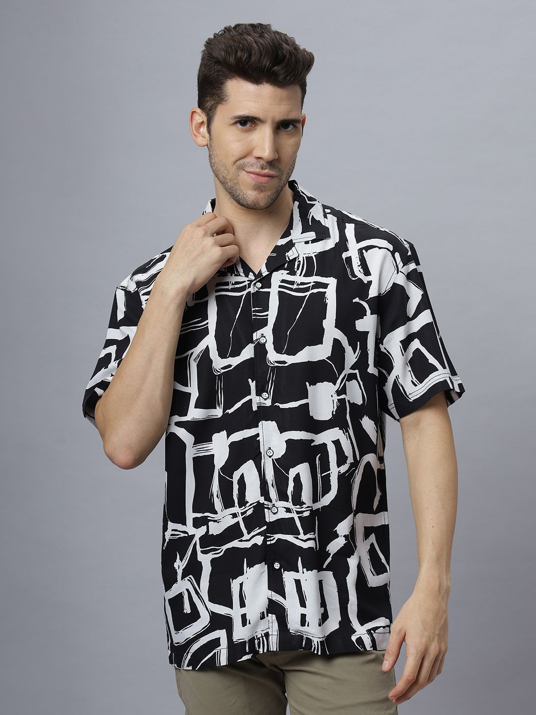 NEON CHILLIE Men Comfort Fit Abstract Printed Casual Shirt