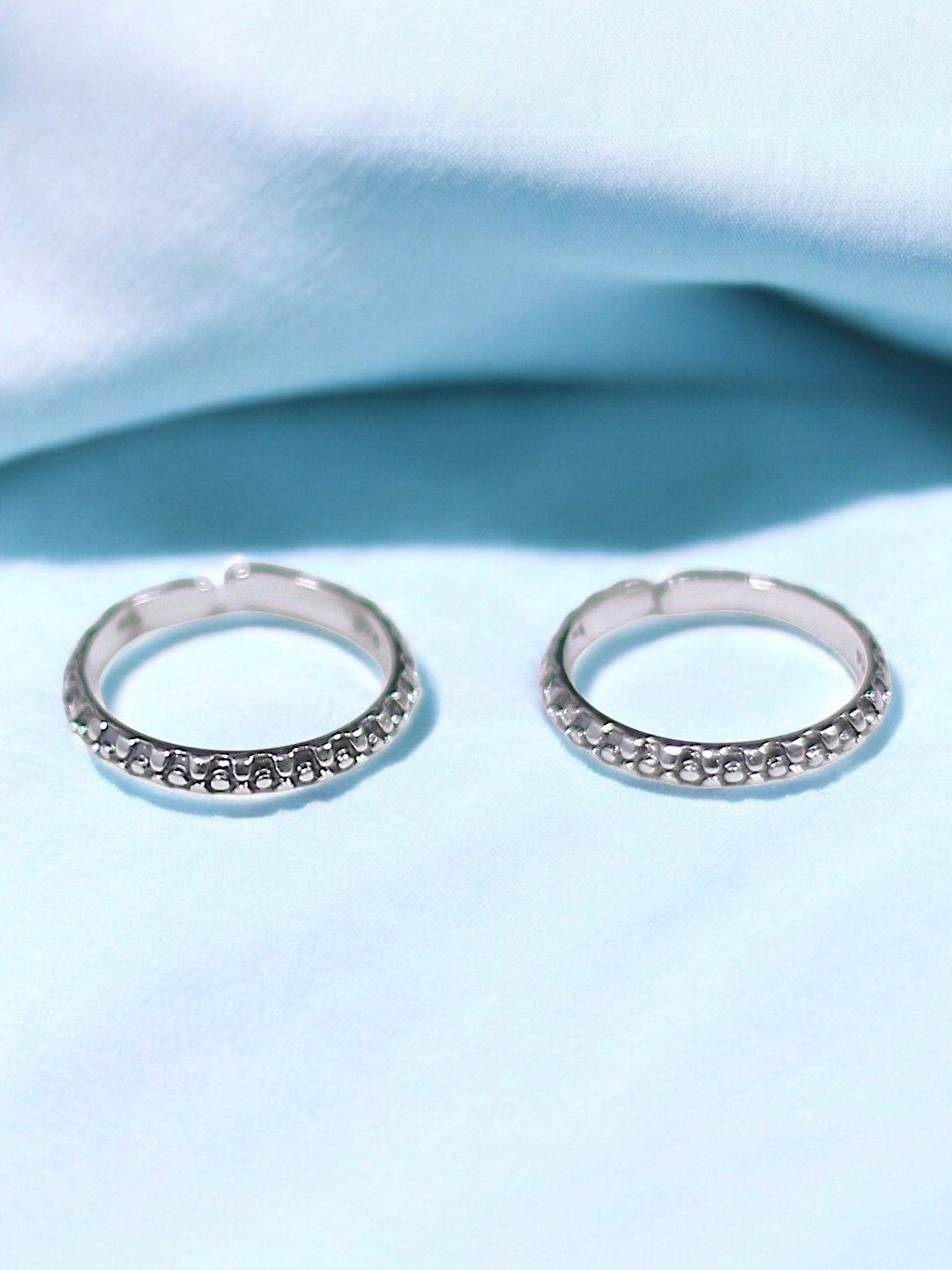 Taraash 925 Sterling Silver Antique Finish Adjustable Band Toe Rings