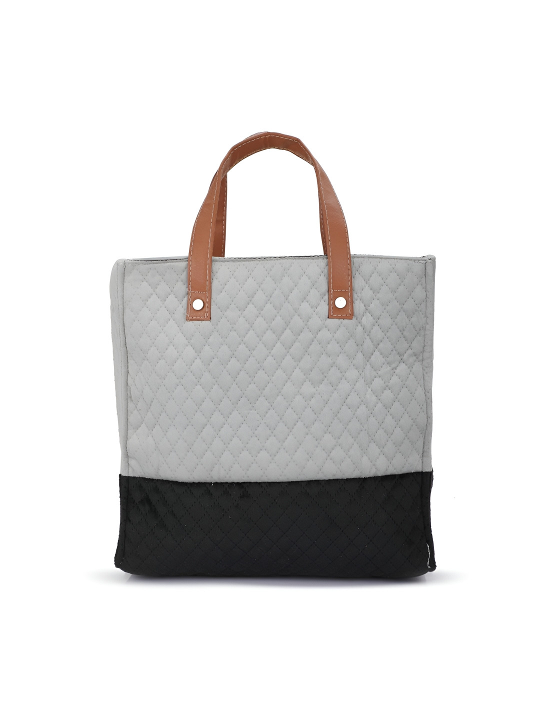 Alpna Black & Grey Fabric Lunch Bag