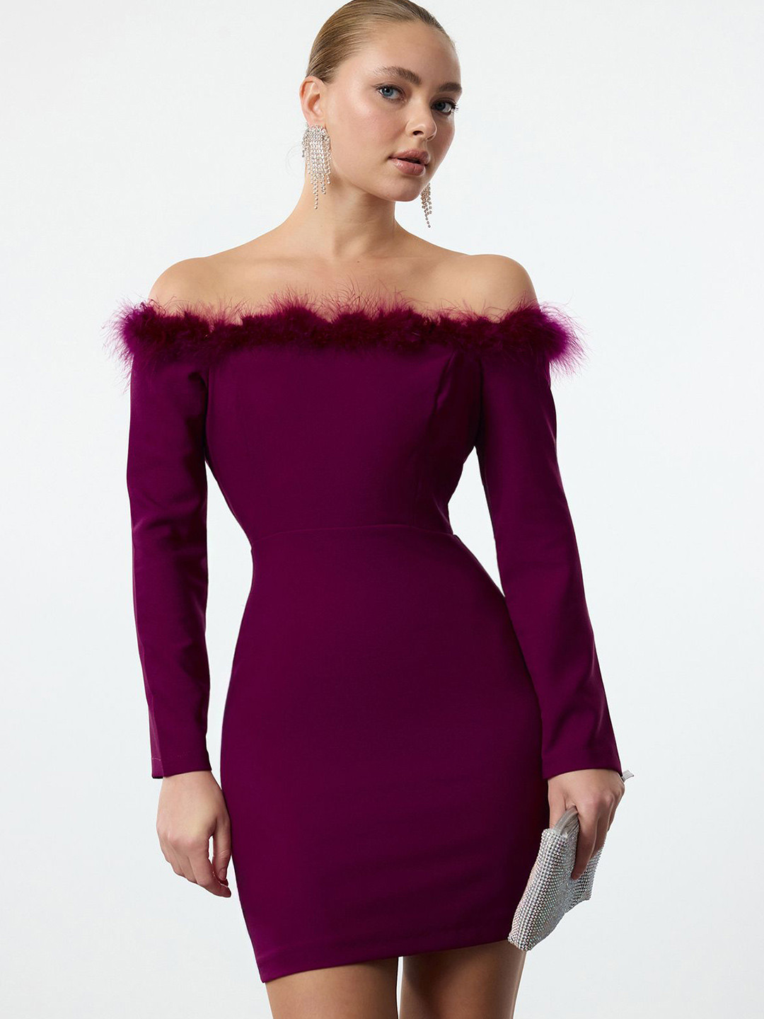 Trendyol Women Off-Shoulder Bodycon Dress