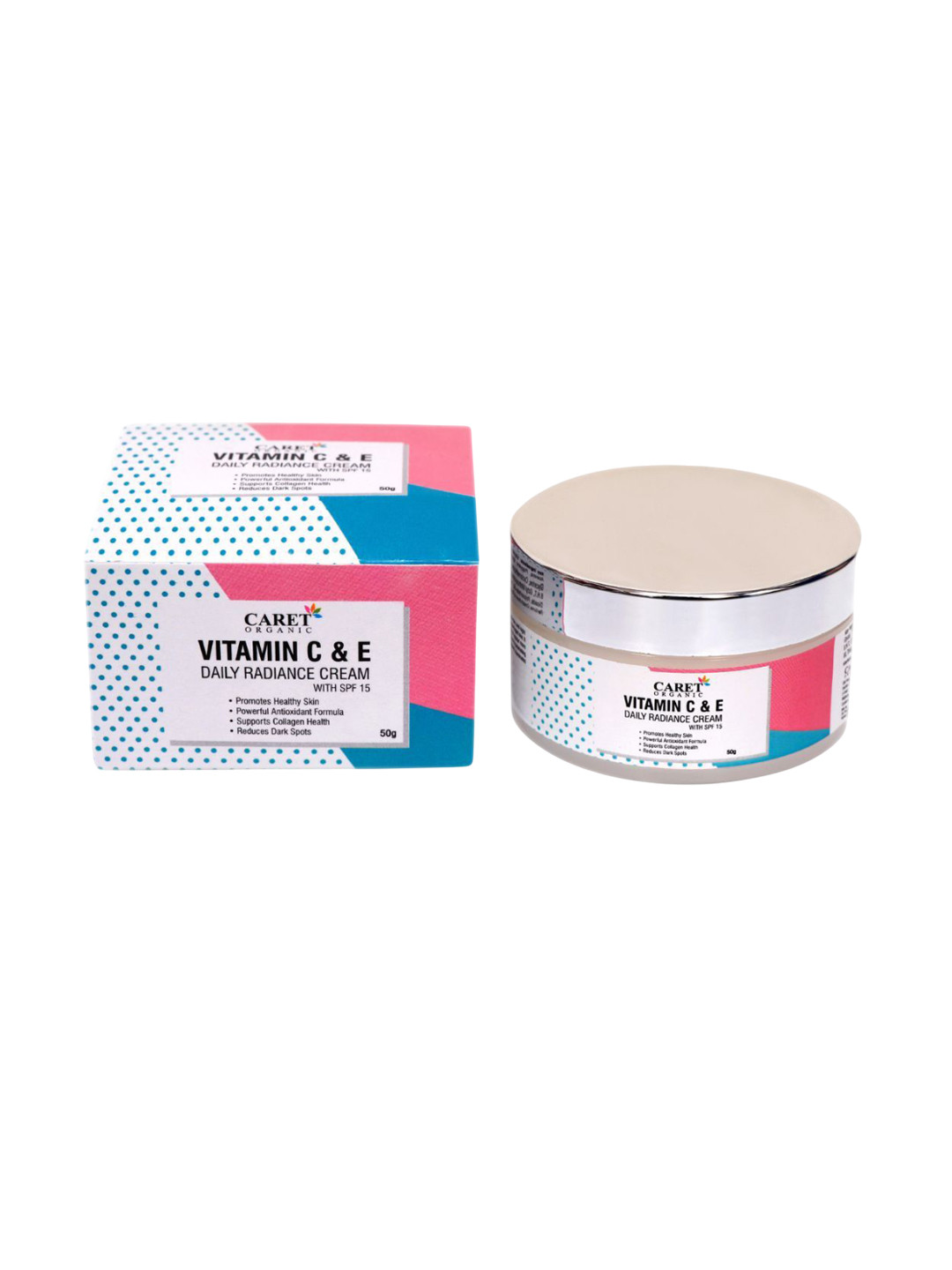 CARET ORGANIC Set Of 2 Vitamin E Radiance Cream - 50 g & Glutathione Soap - 75 g