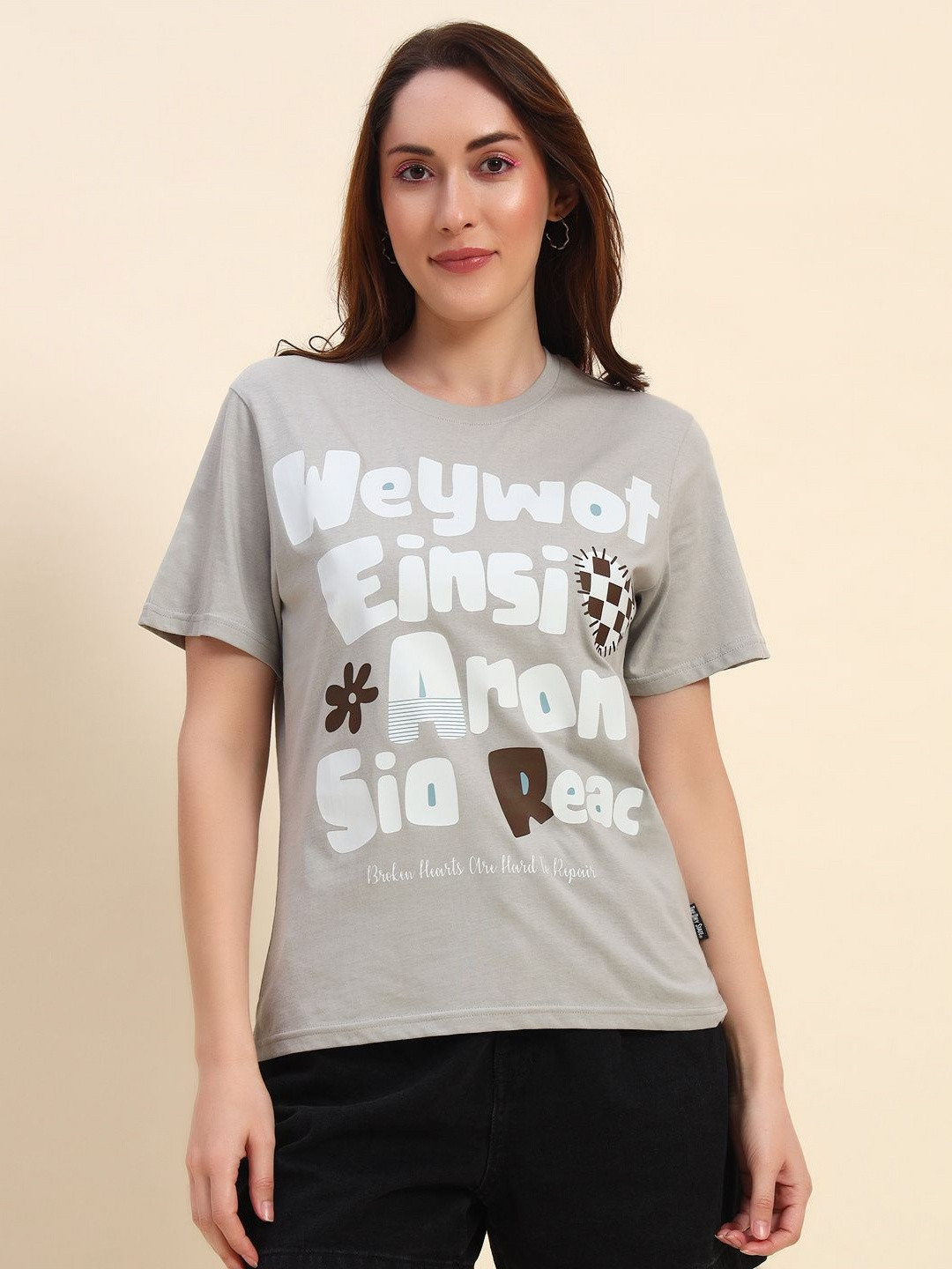 The Dry State Women Printed Raw Edge T-shirt