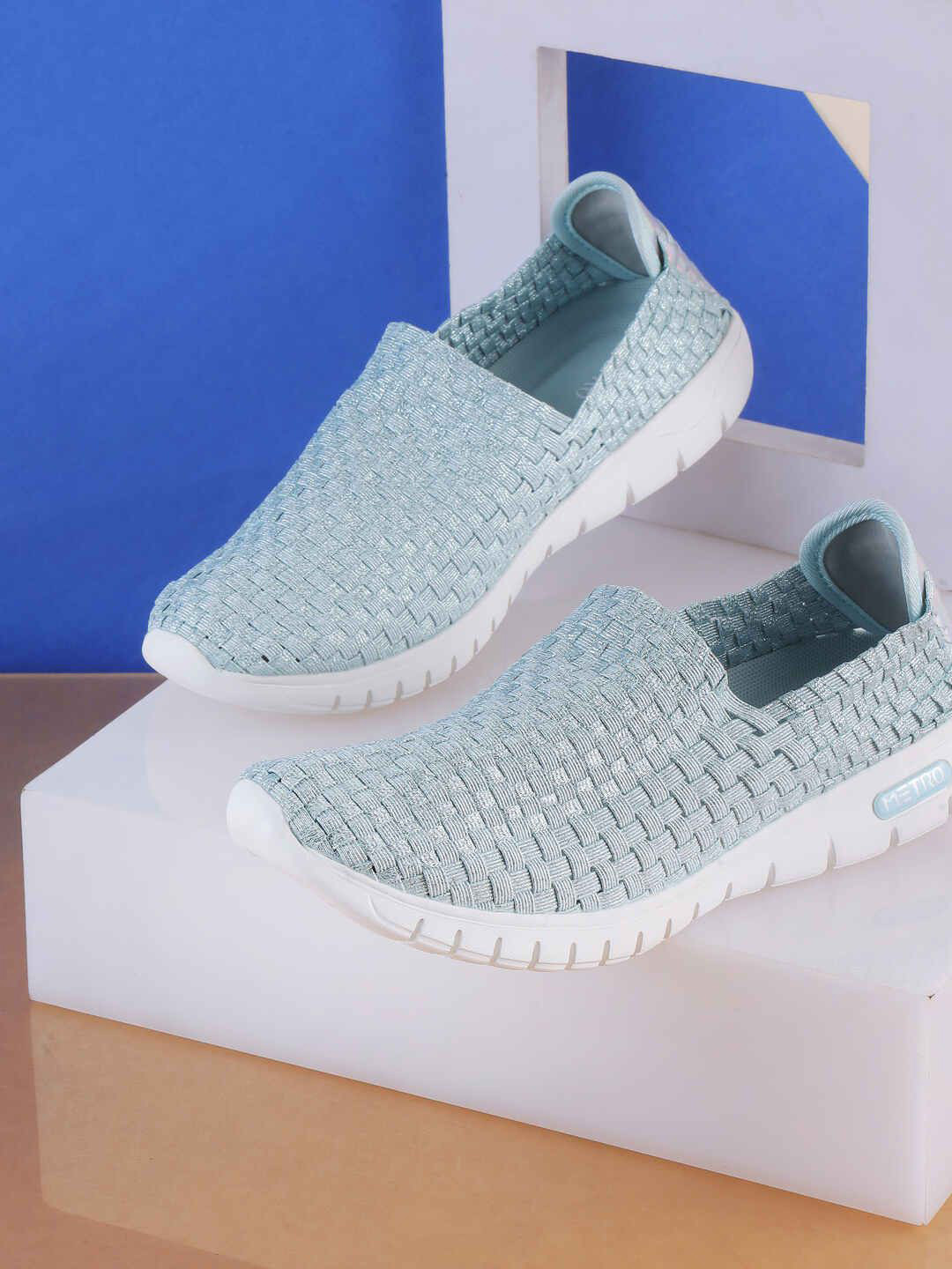 Metro Women Woven Design Slip-On Sneakers
