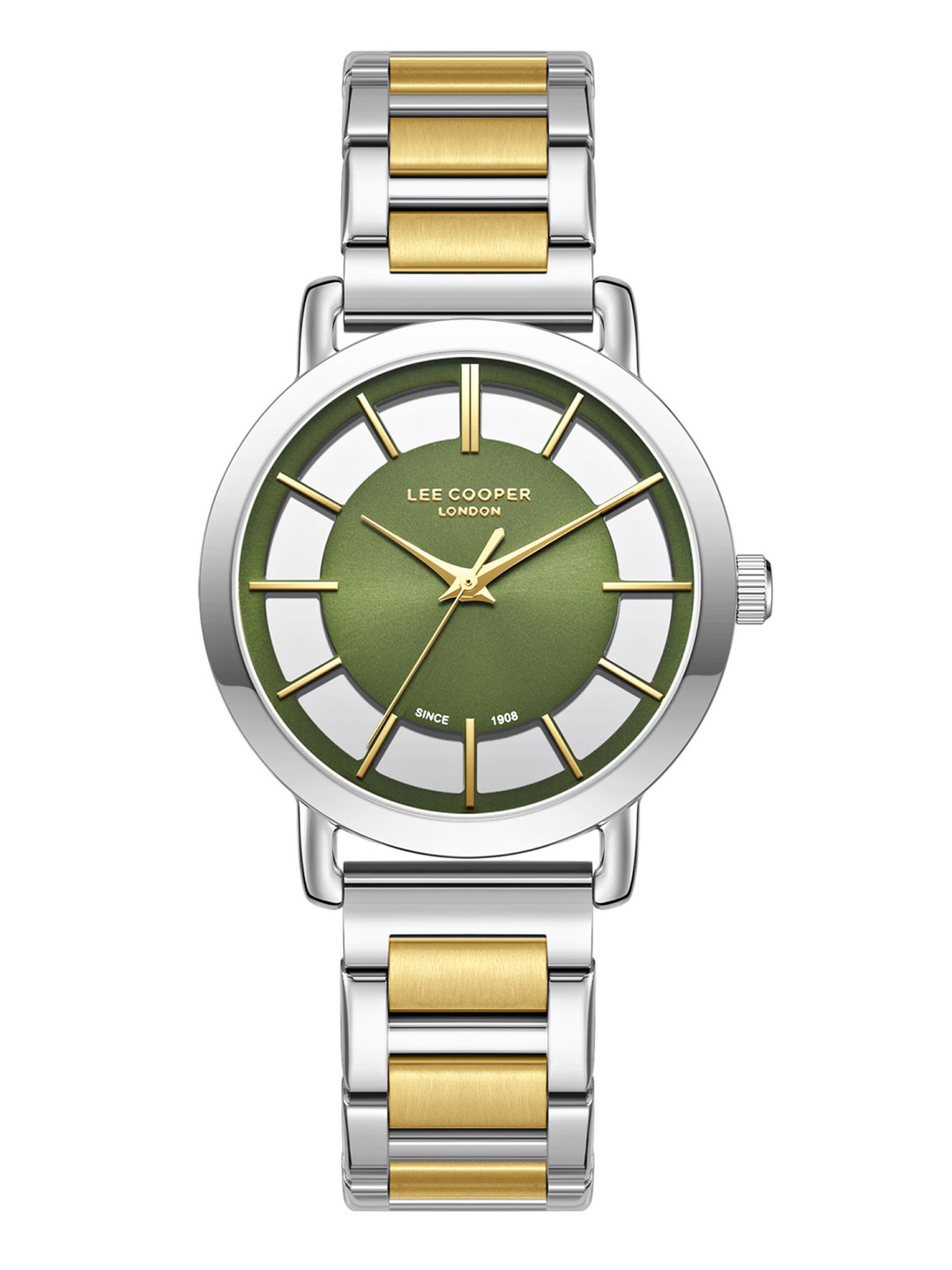 Lee Cooper Women Brass Dial & Stainless Steel Bracelet Style Straps Analogue Watch LC08037.270