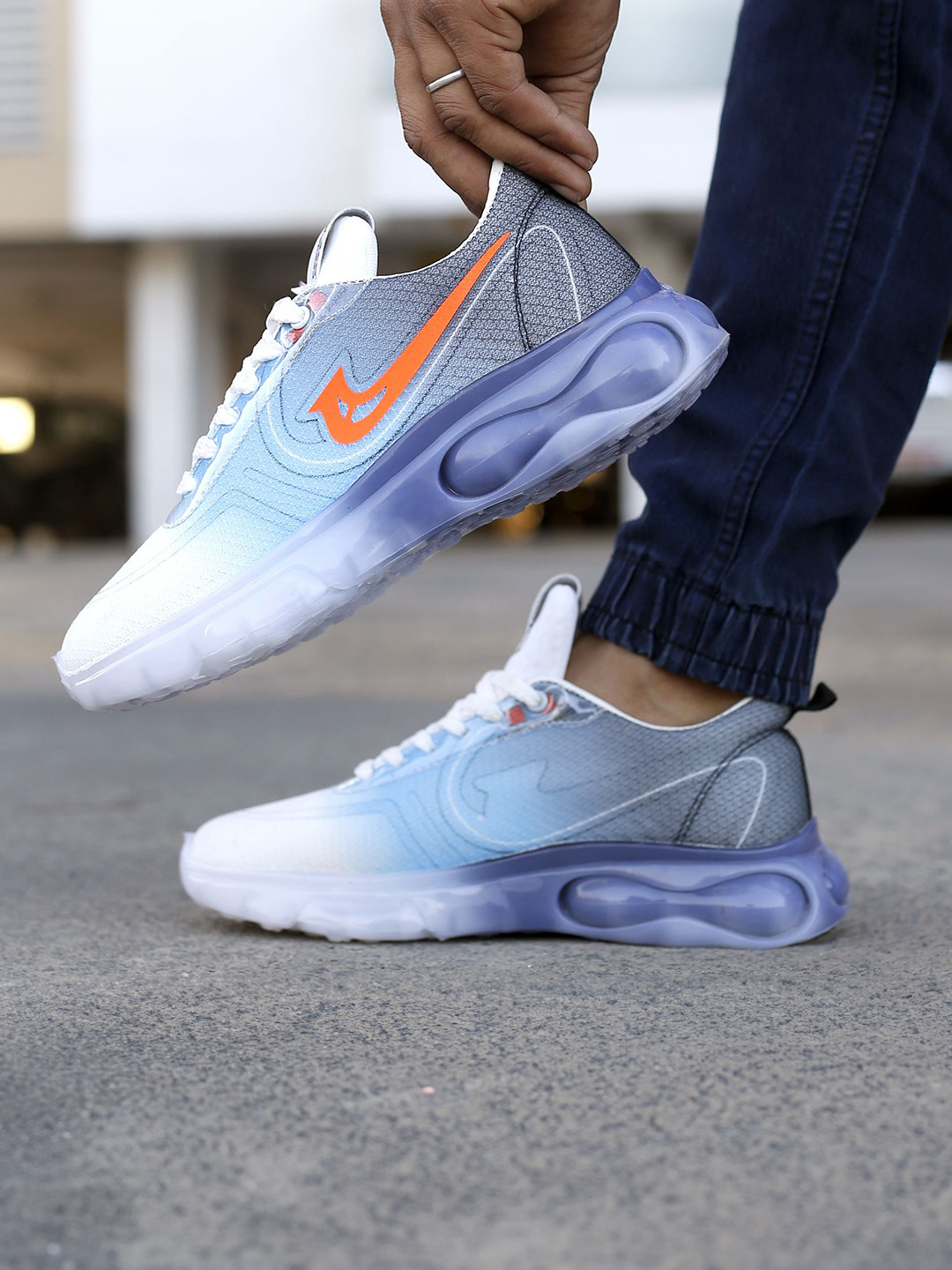 JK Port Men Mesh Lace-Ups Walking Non-Marking Shoes With Anti Odour Technology