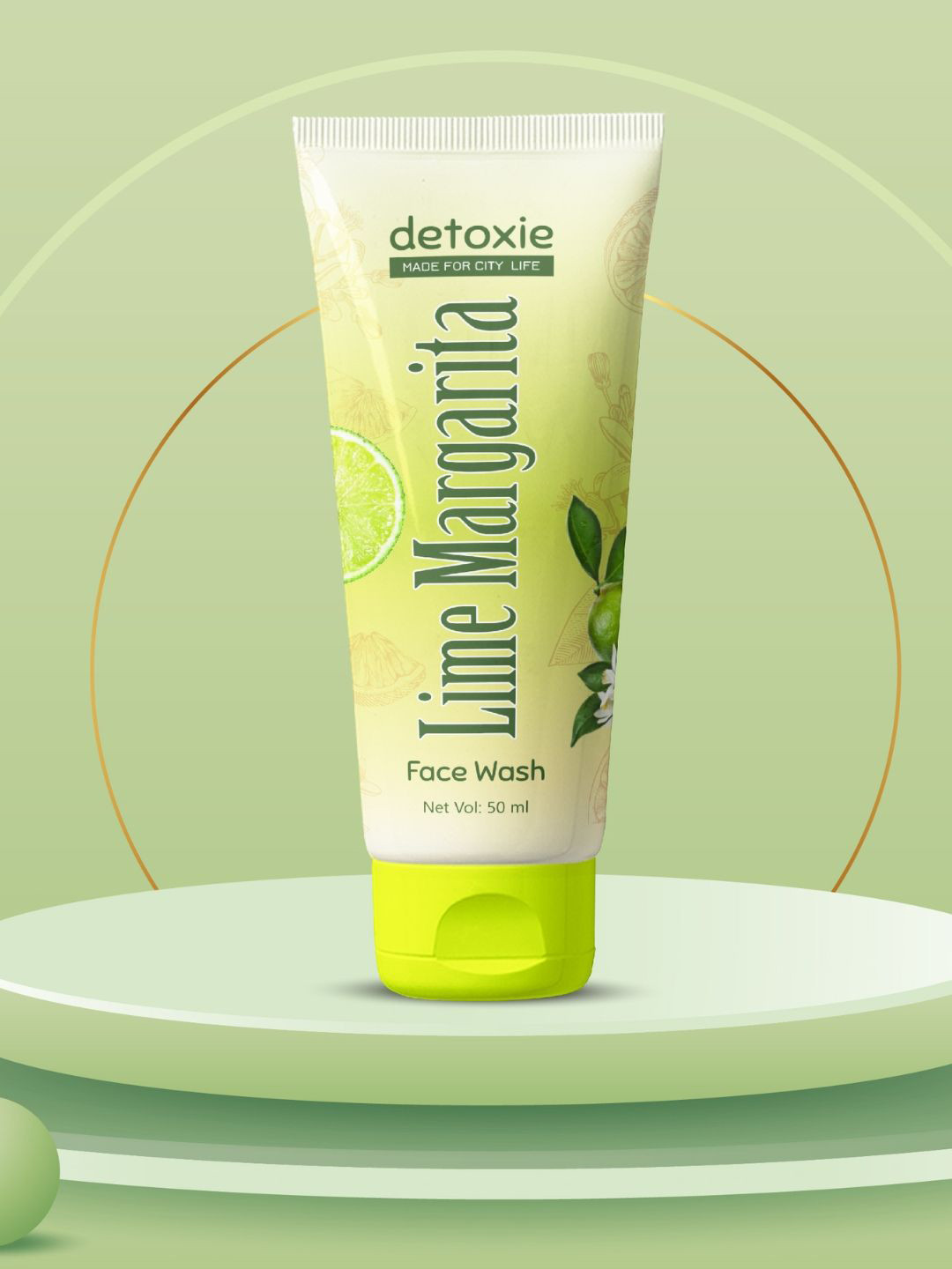 Detoxie Lime Margarita Face Wash With Lemon Cucumber & Haldi Extract - 50 ml