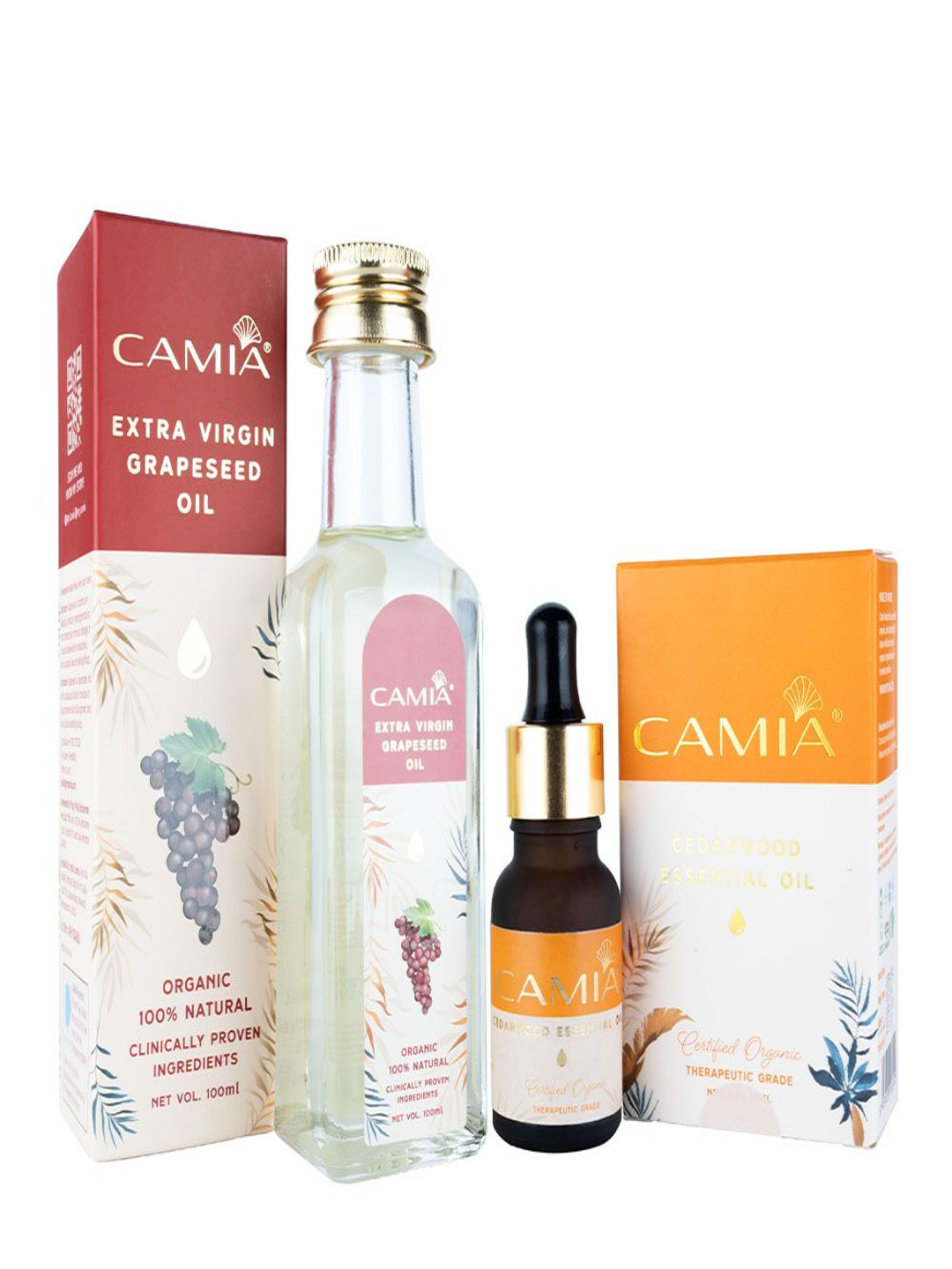CAMIA Set Of 2 Cedarwood Essential Oil -15 ml With Extra Virgin Grapeseed Oil- 100 ml